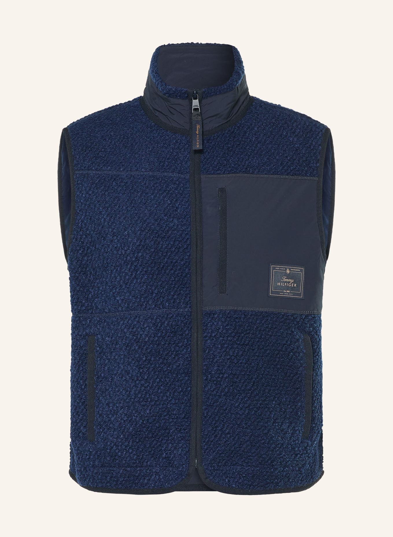 TOMMY HILFIGER Teddyfell-Weste: DUNKELBLAU