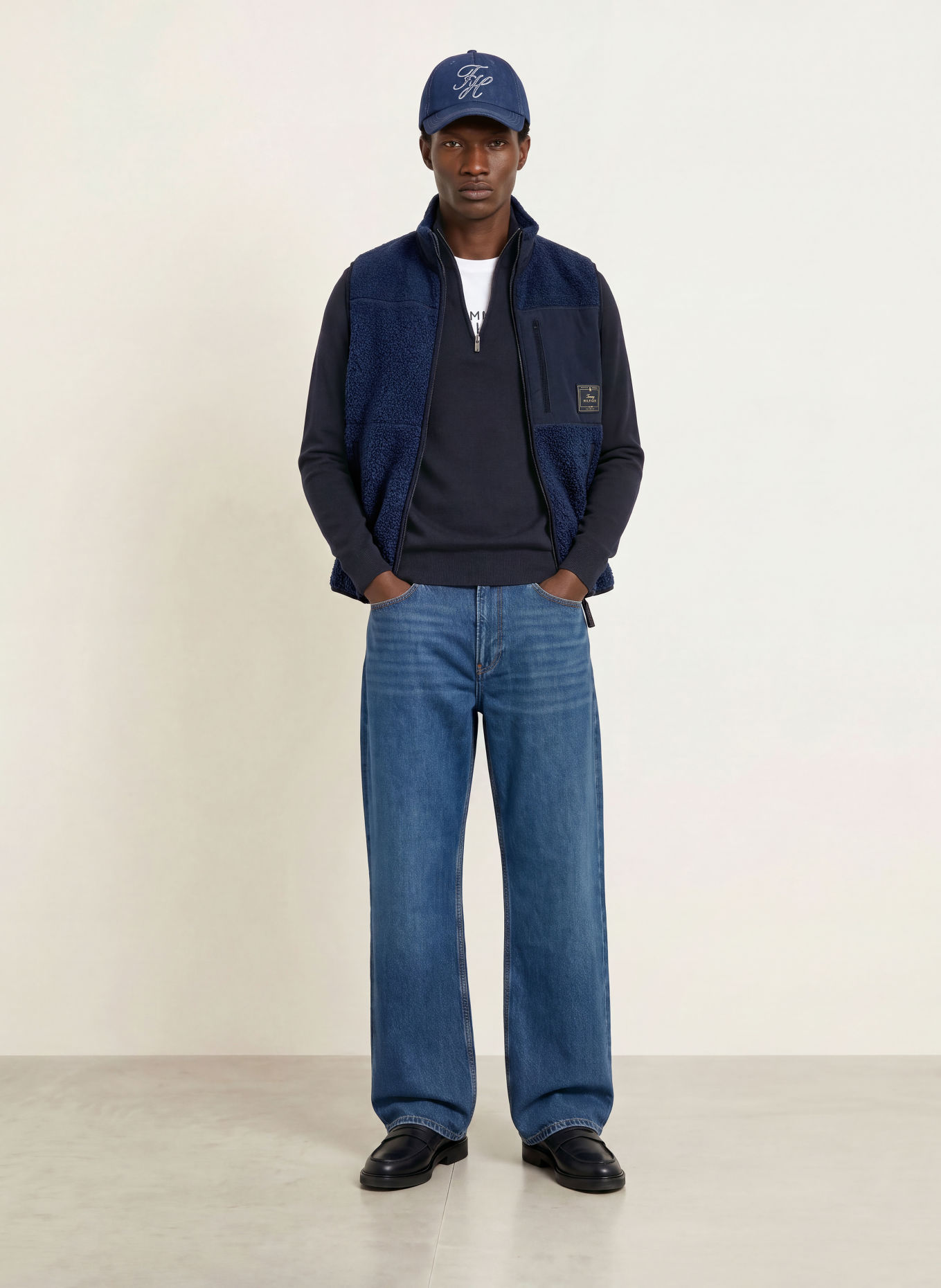 TOMMY HILFIGER Teddyfell-Weste: DUNKELBLAU
