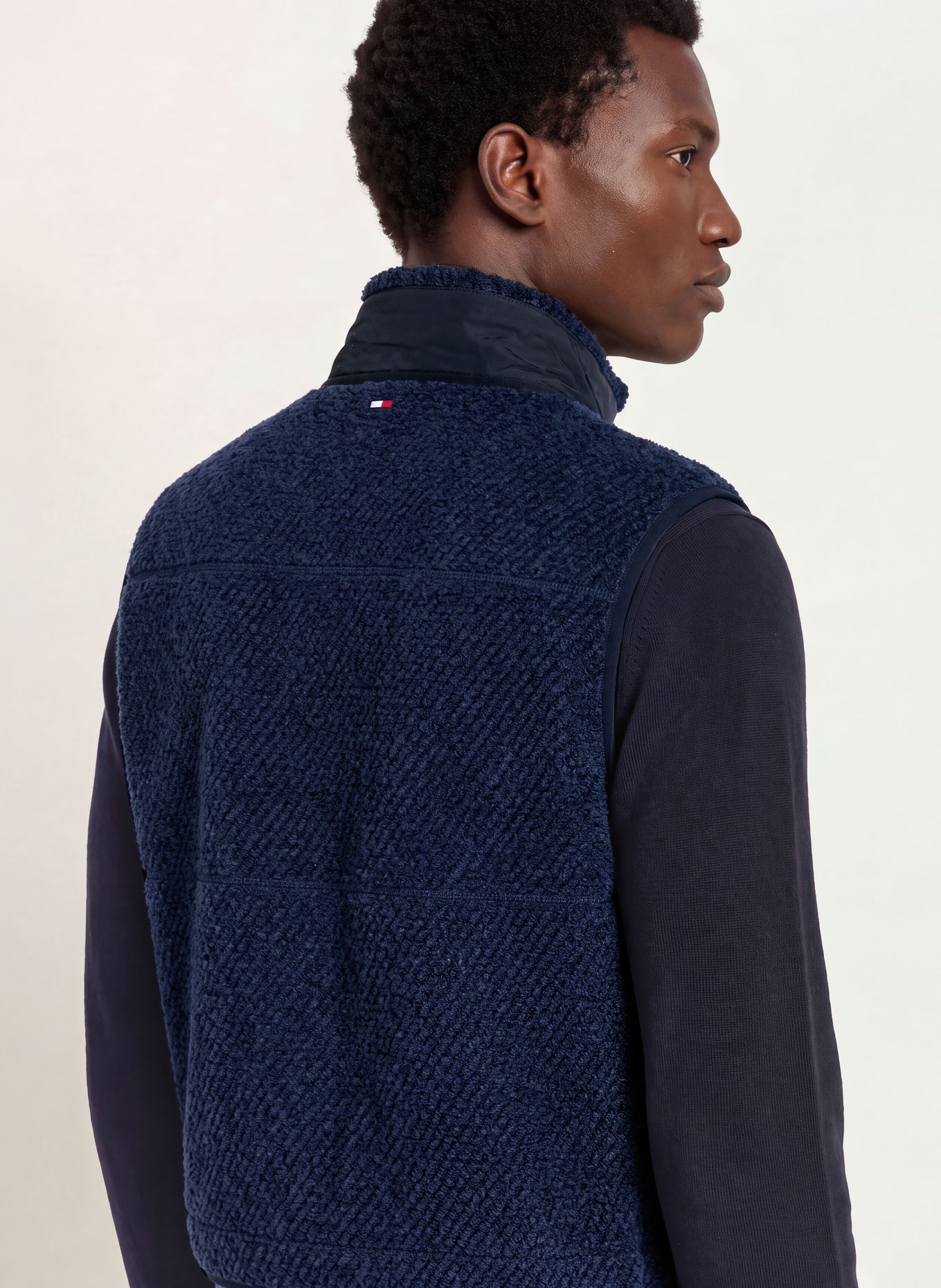 TOMMY HILFIGER Teddyfell-Weste: DUNKELBLAU