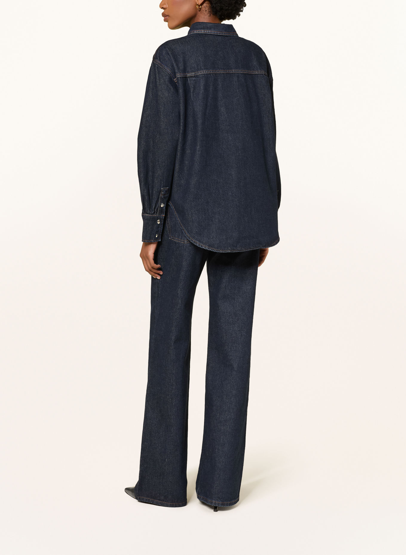 ANINE BING Wide-Leg jeans HUGH: WASHED BLUE UNWASHED BLUE