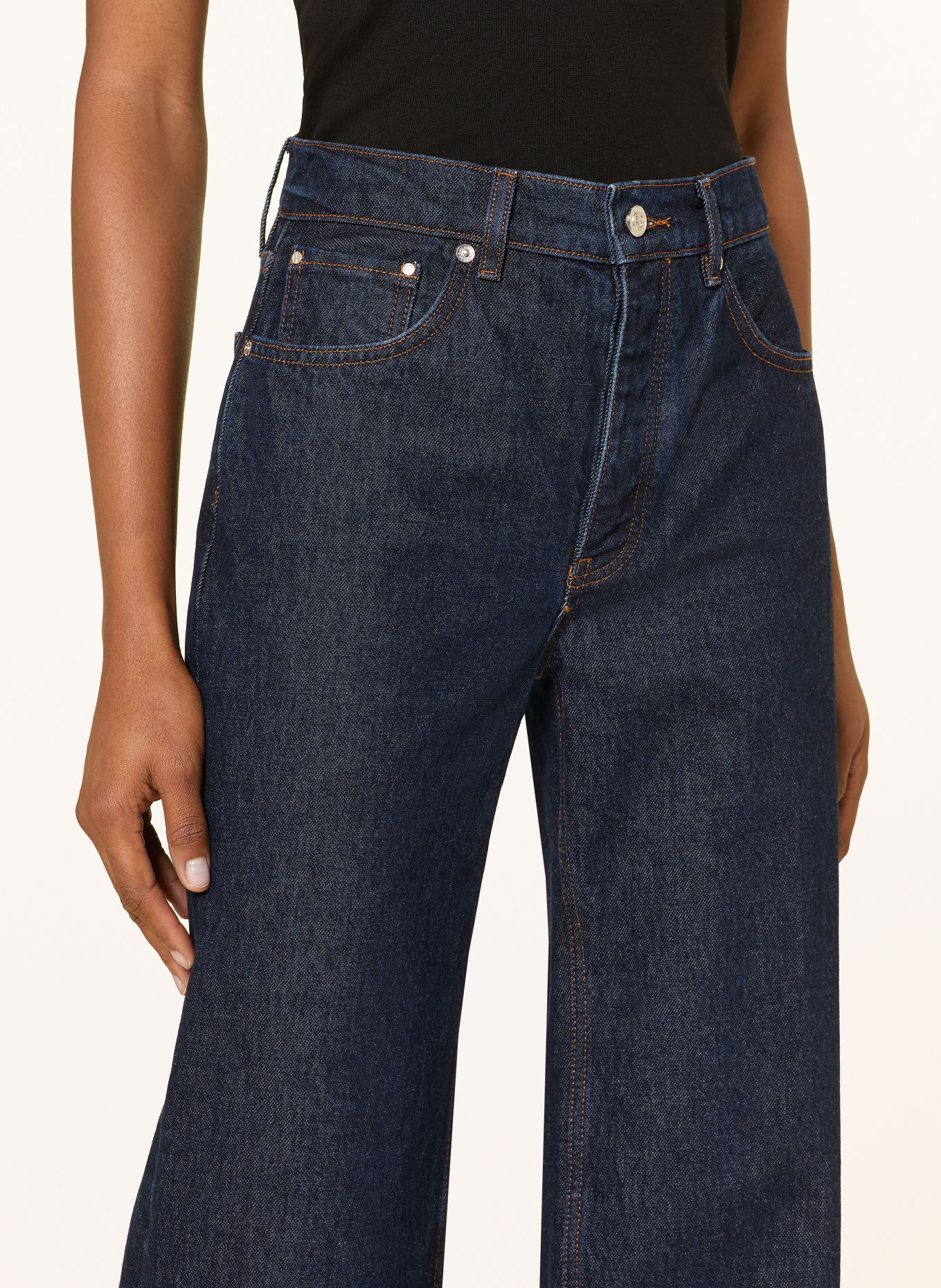 ANINE BING Wide Leg Jeans HUGH: WASHED BLUE UNWASHED BLUE