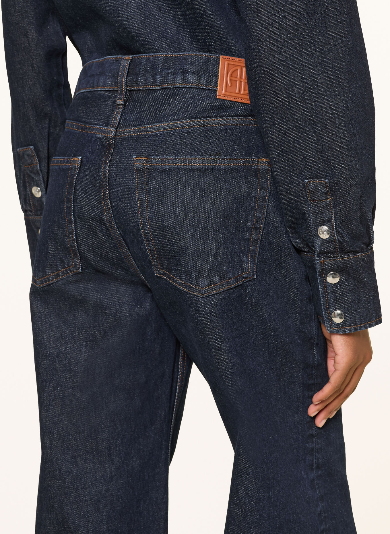 ANINE BING Wide-Leg jeans HUGH: WASHED BLUE UNWASHED BLUE
