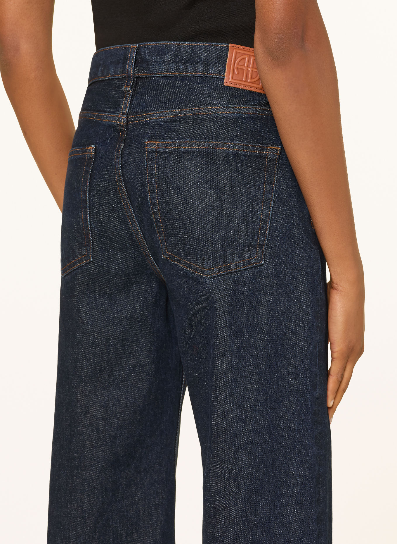 ANINE BING Wide Leg Jeans HUGH: WASHED BLUE UNWASHED BLUE