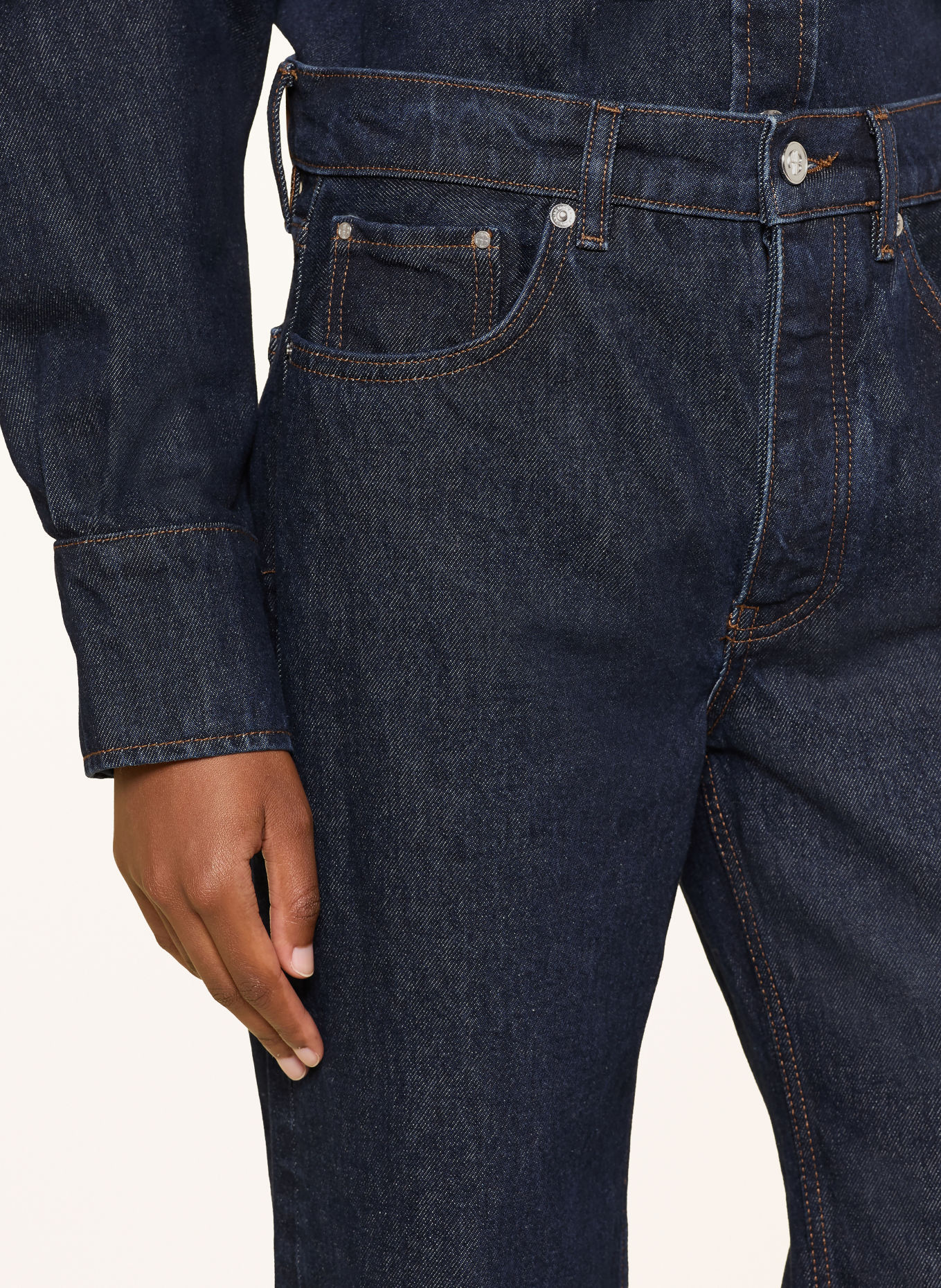 ANINE BING Wide-Leg jeans HUGH: WASHED BLUE UNWASHED BLUE