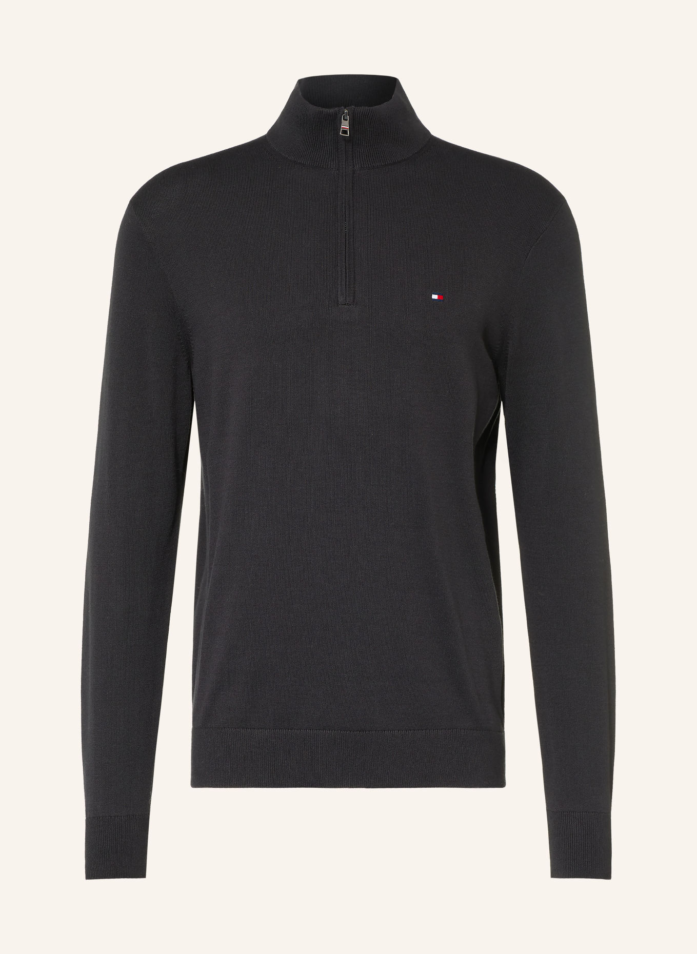 TOMMY HILFIGER Half-zip sweater: BLACK