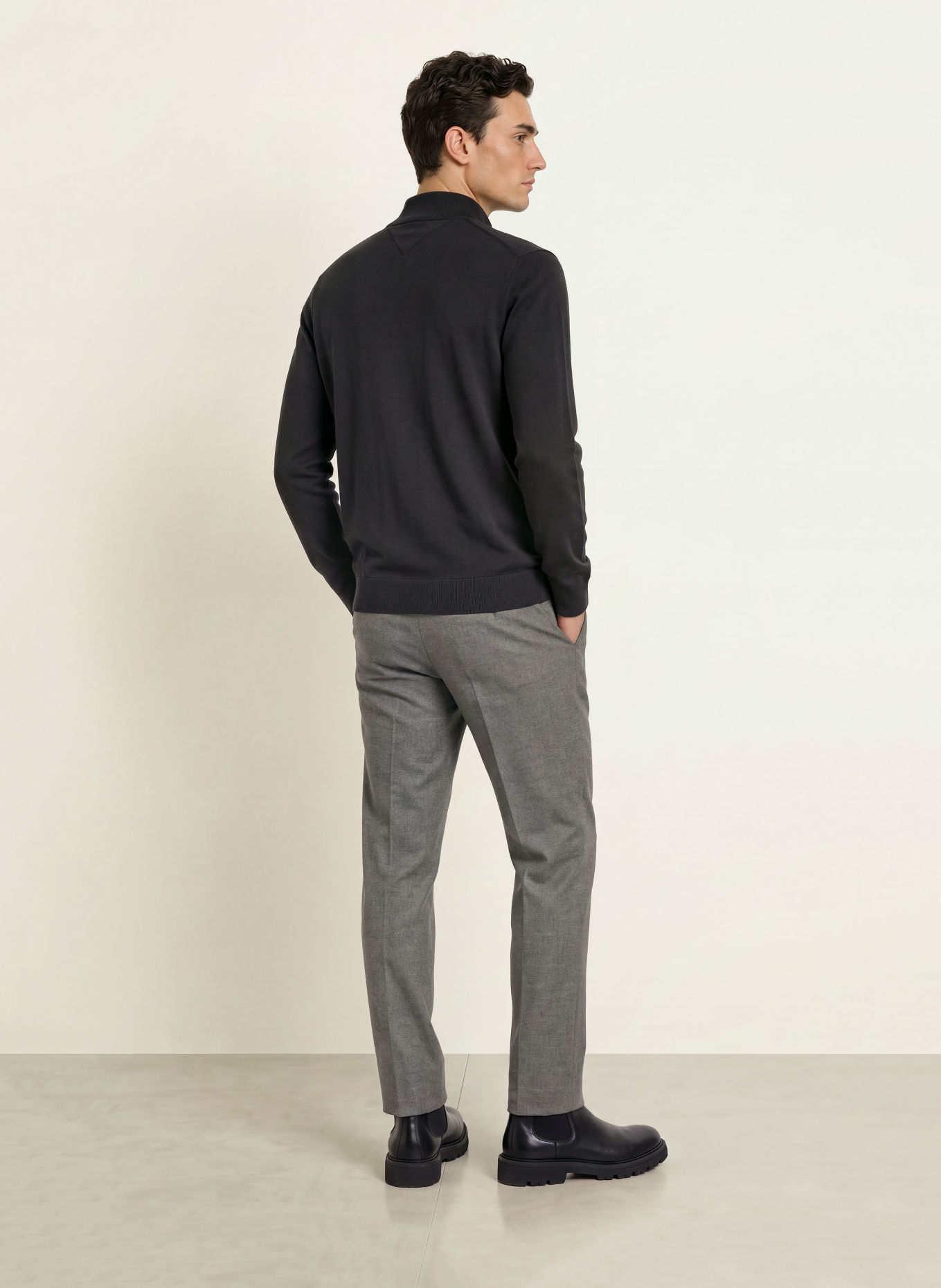 TOMMY HILFIGER Half-zip sweater: BLACK
