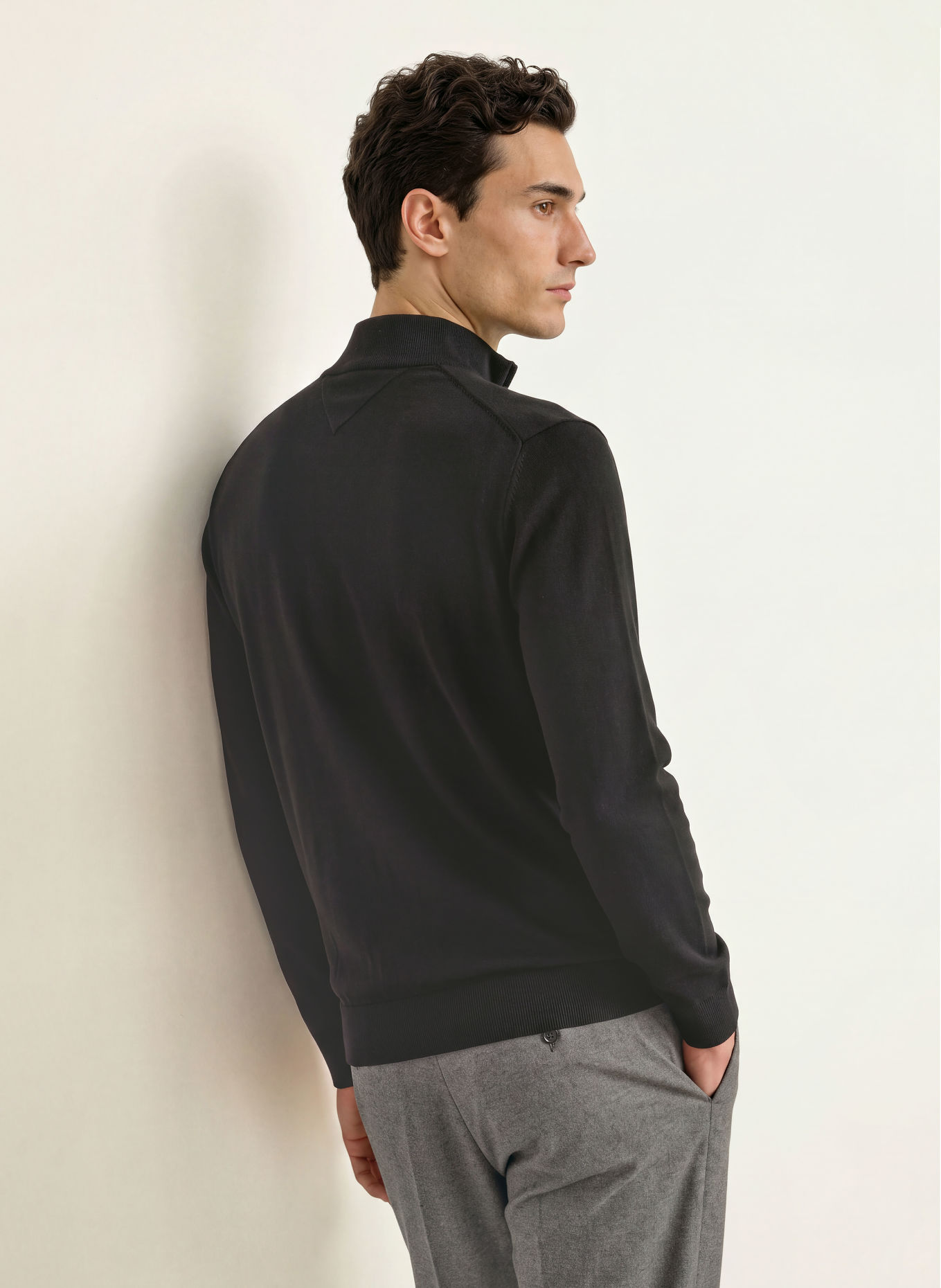 TOMMY HILFIGER Half-zip sweater: BLACK