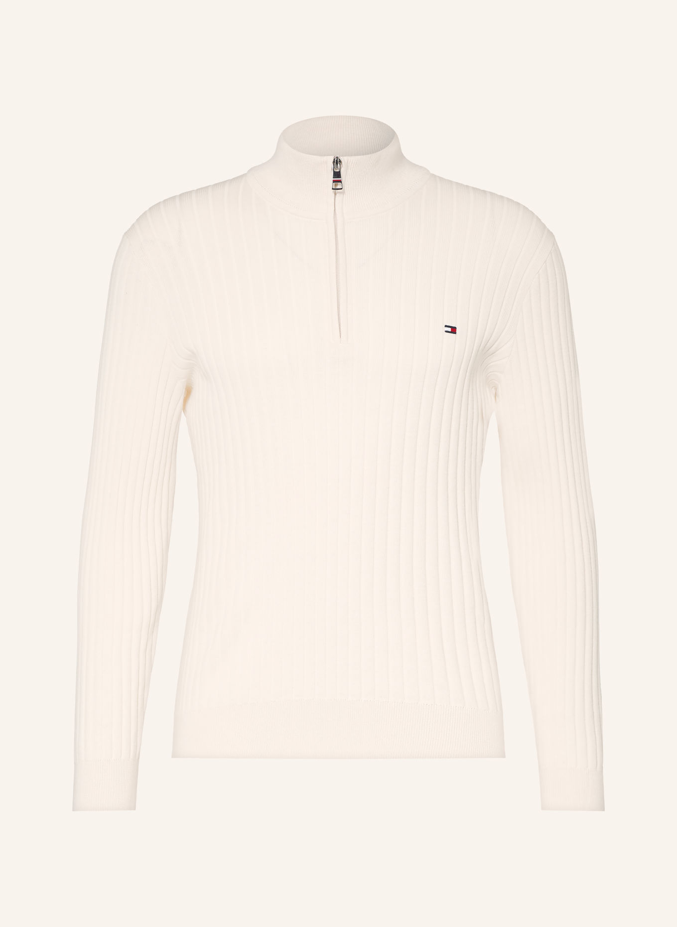 TOMMY HILFIGER Half-zip sweater: CREAM