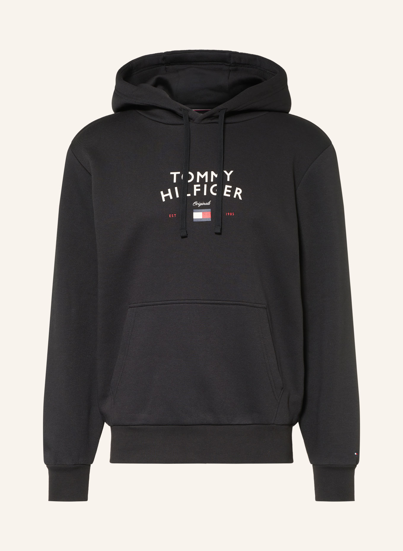 TOMMY HILFIGER Hoodie: ZWART / ROOD / WIT