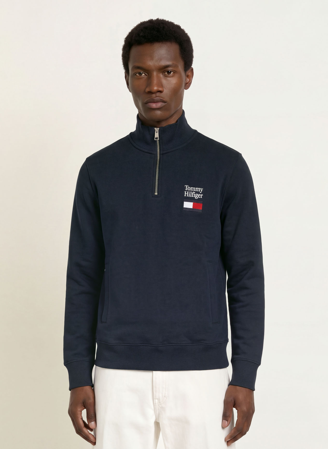 TOMMY HILFIGER Sweat-Troyer: DUNKELBLAU