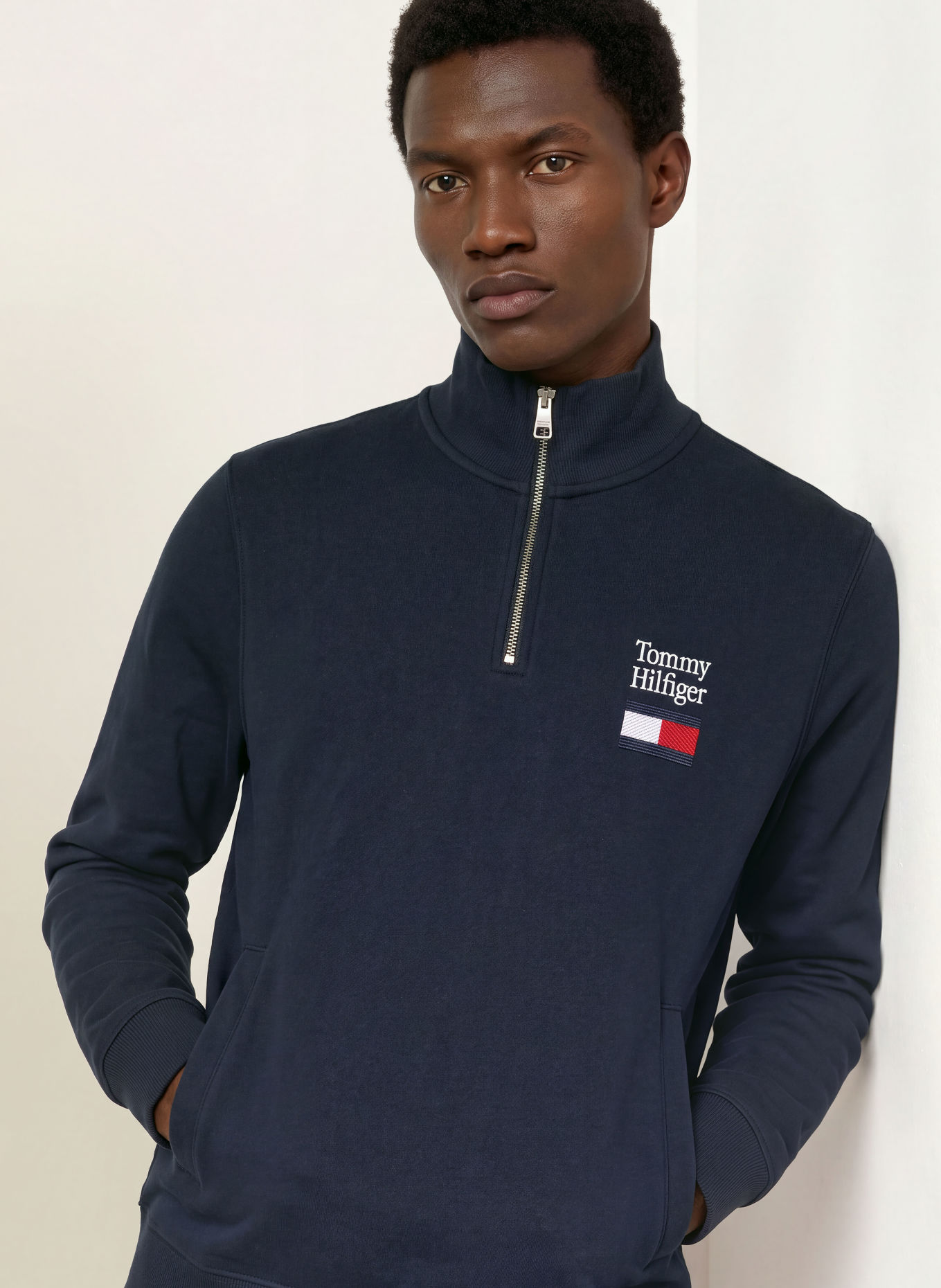 TOMMY HILFIGER Sweat-Troyer: DUNKELBLAU