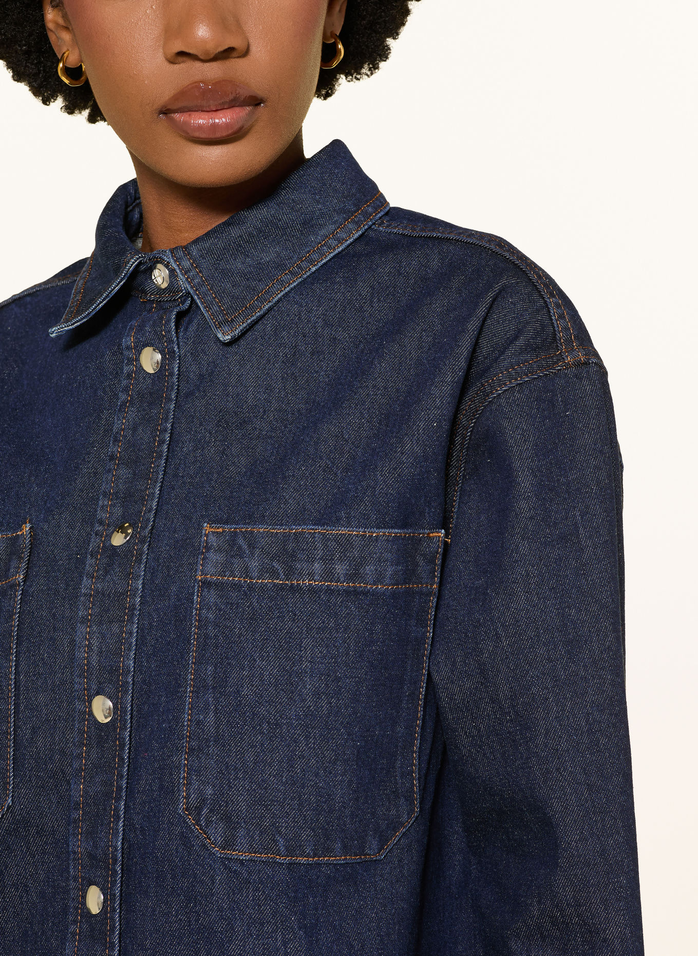 ANINE BING SAMY Denim blouse: DARK BLUE