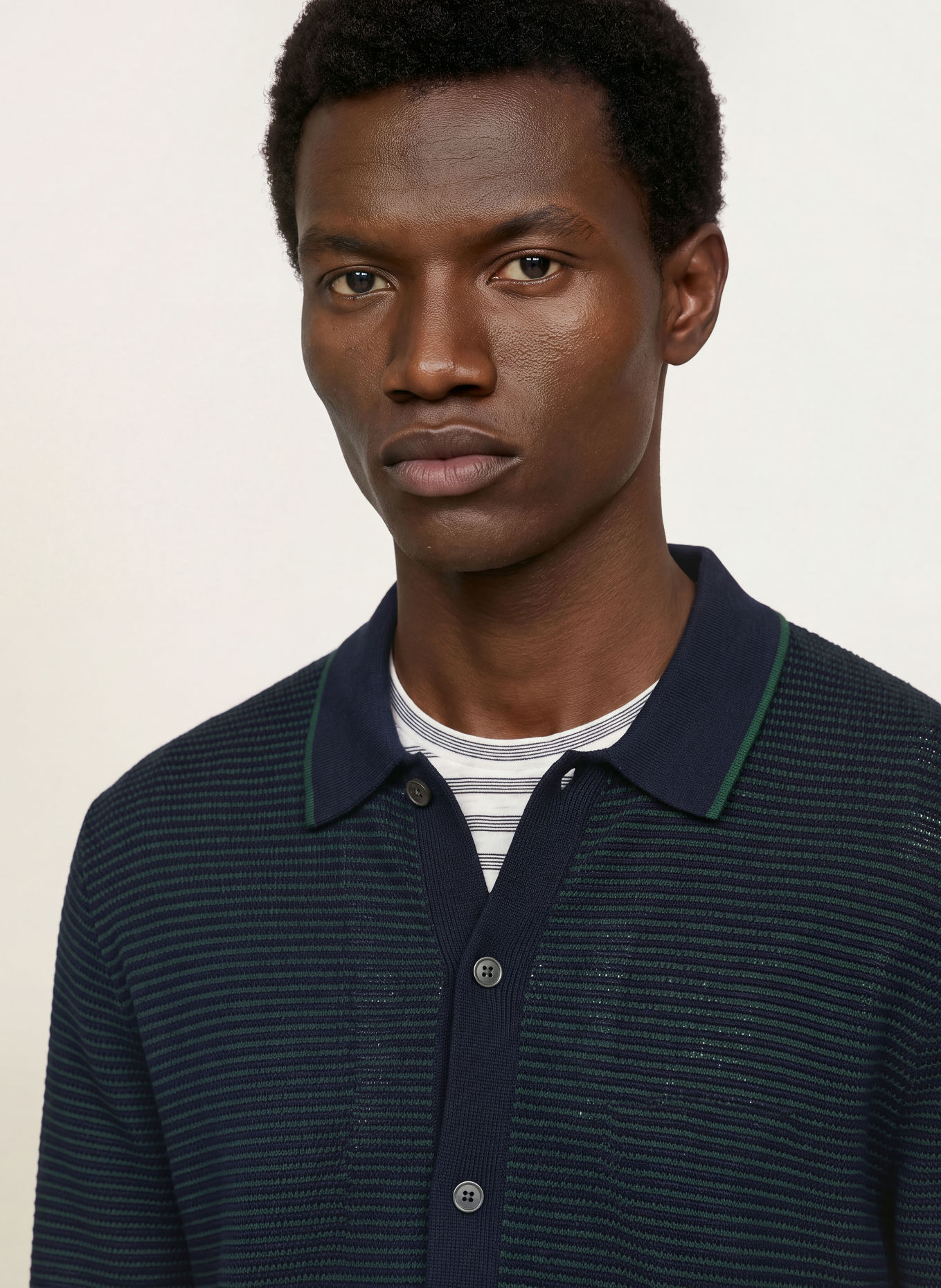 TOMMY HILFIGER Strickjacke: DUNKELBLAU / DUNKELGRÜN