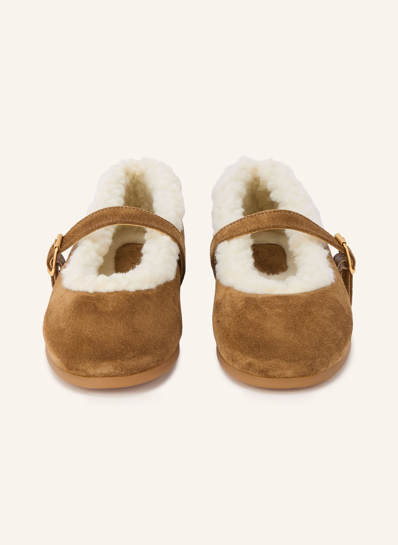 Posa Mary-Jane ballerinas: CAMEL / ECRU