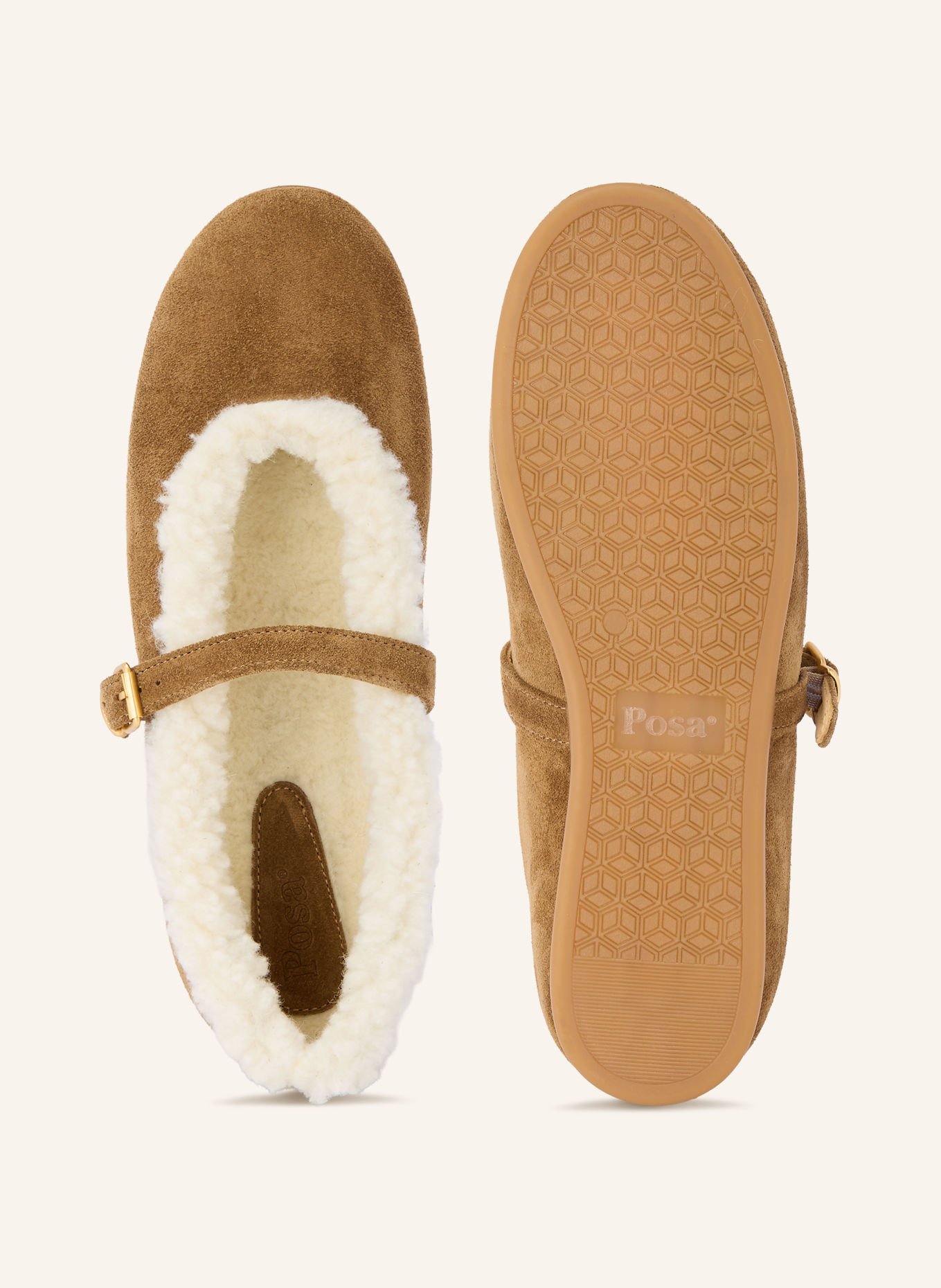 Posa Mary-Jane ballerinas: CAMEL / ECRU