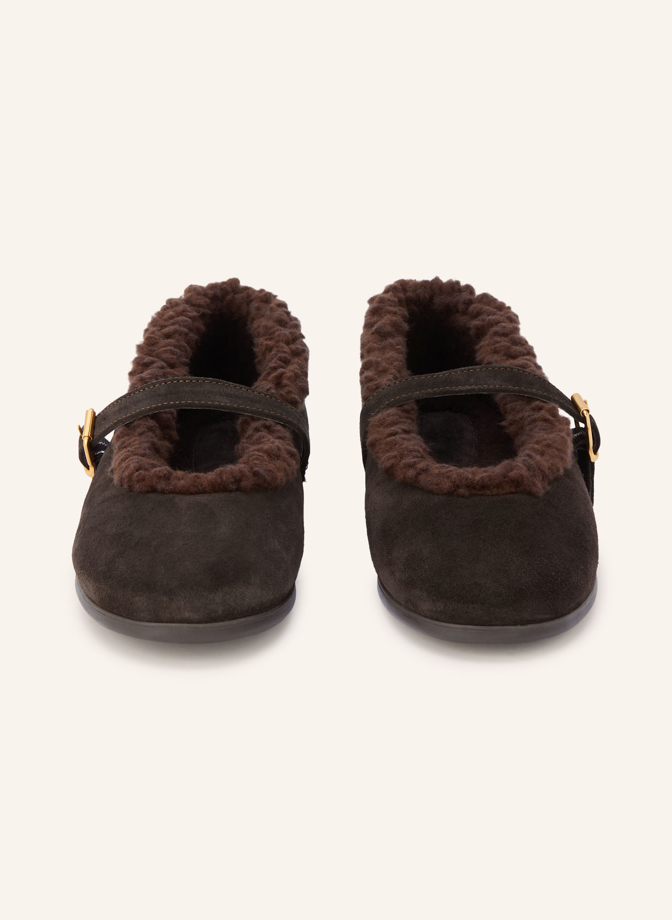 Posa Mary-Jane ballerinas: DARK BROWN
