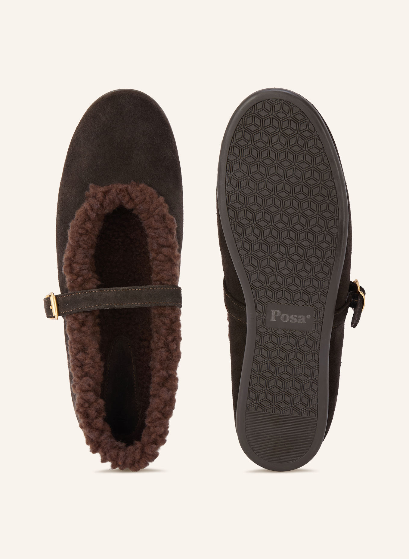 Posa Mary-Jane ballerinas: DARK BROWN