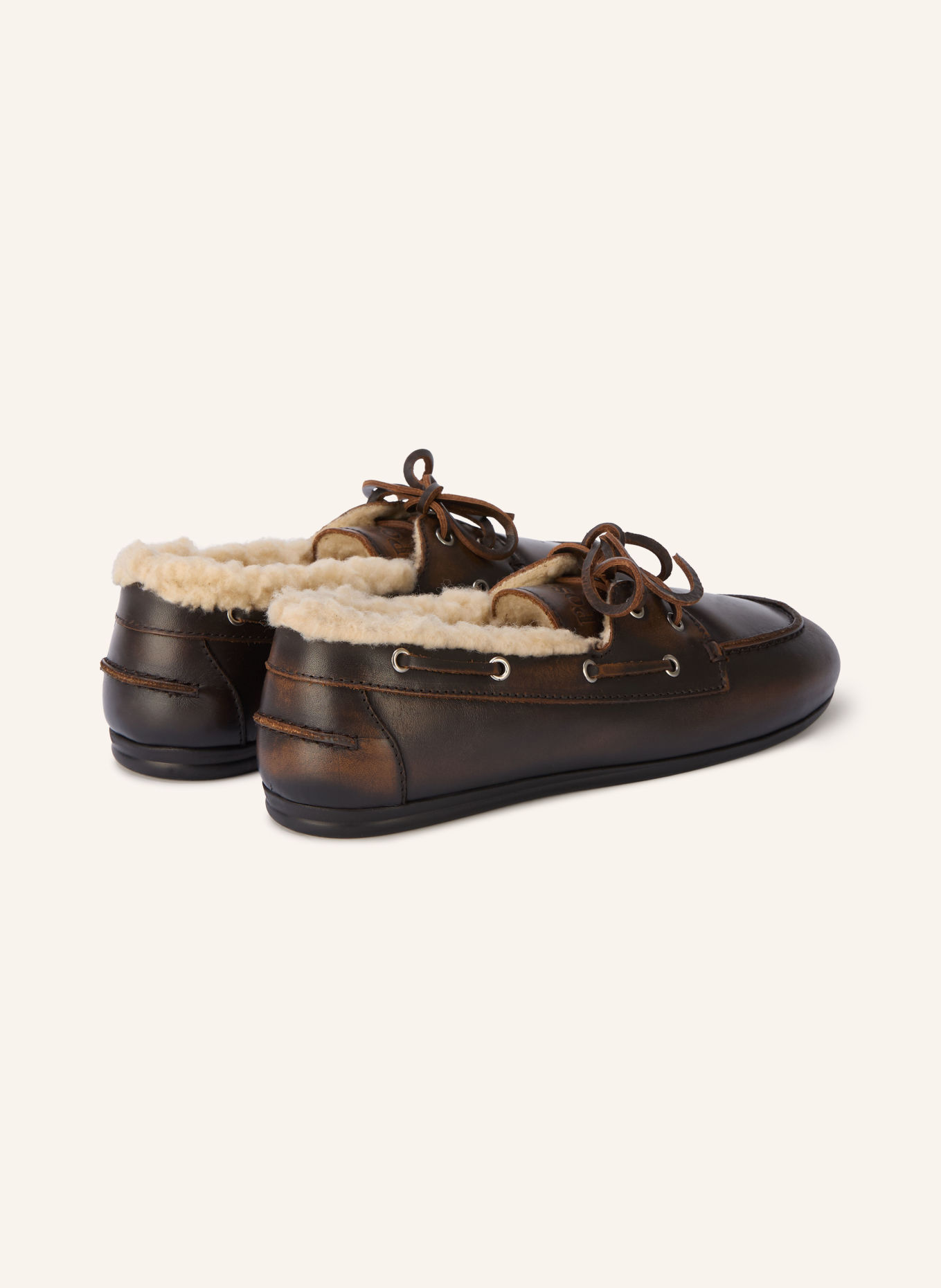 Posa Chaussures bateau: MARRON FONCÉ / CRÈME