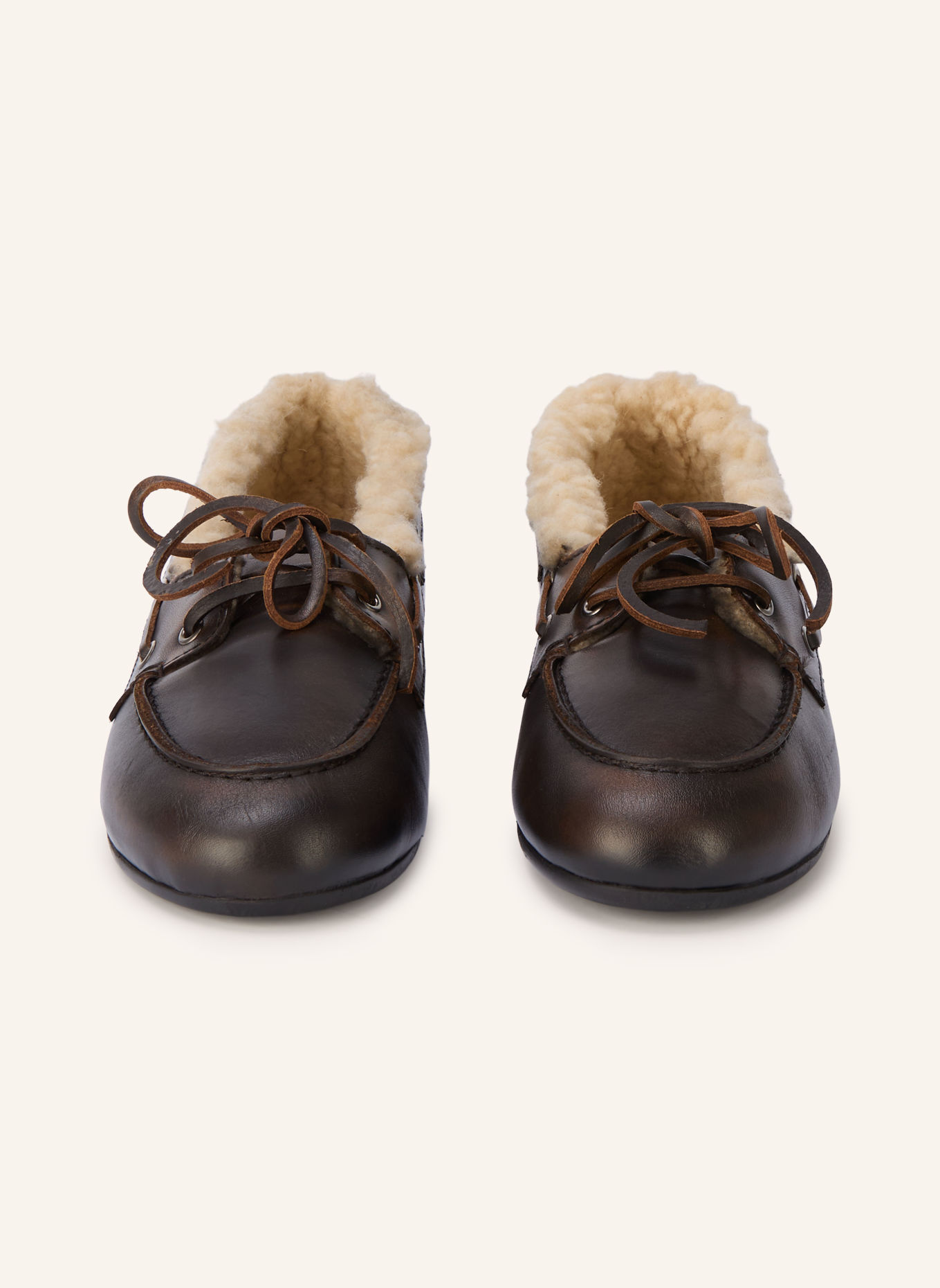 Posa Chaussures bateau: MARRON FONCÉ / CRÈME