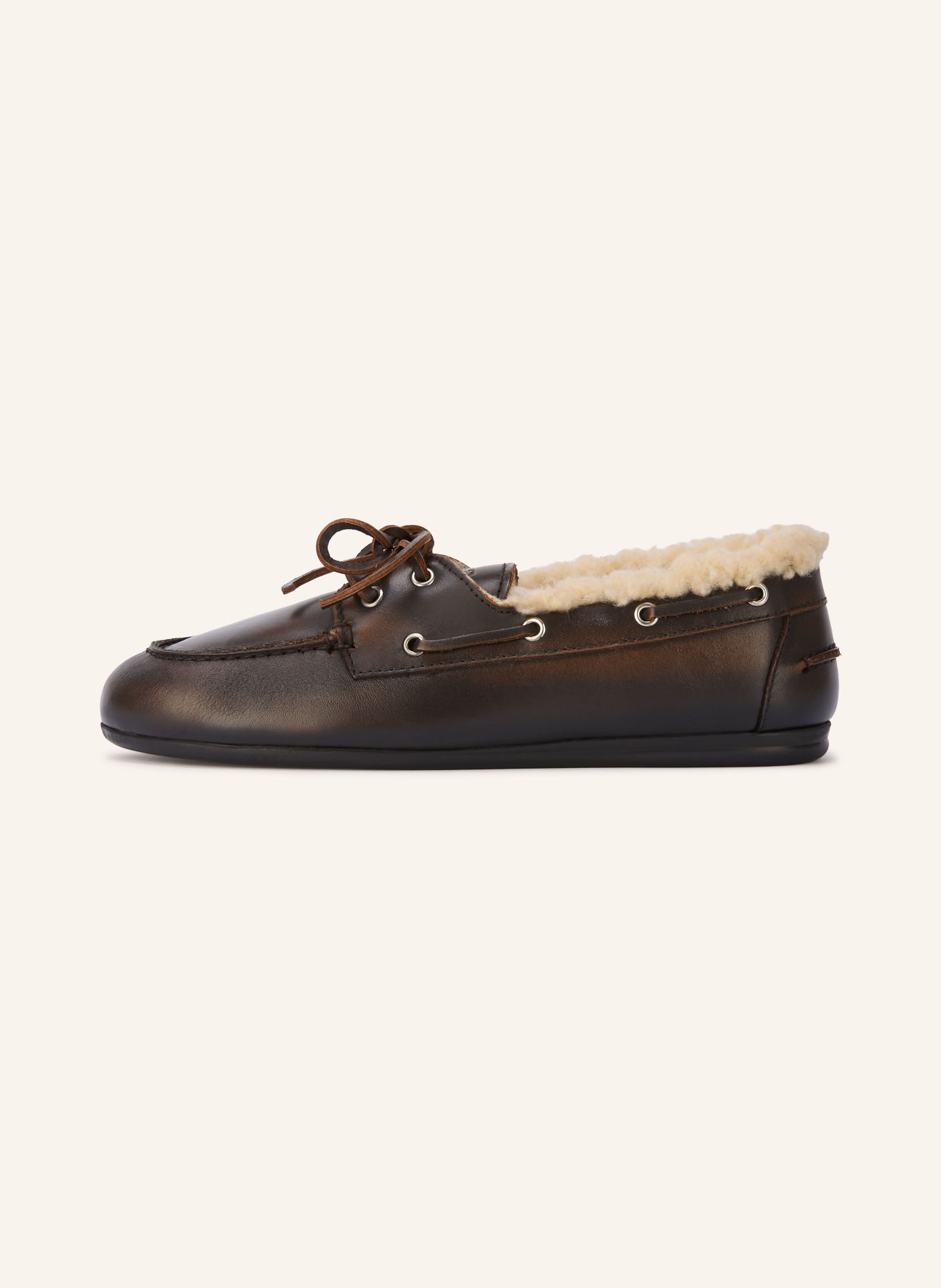 Posa Chaussures bateau: MARRON FONCÉ / CRÈME