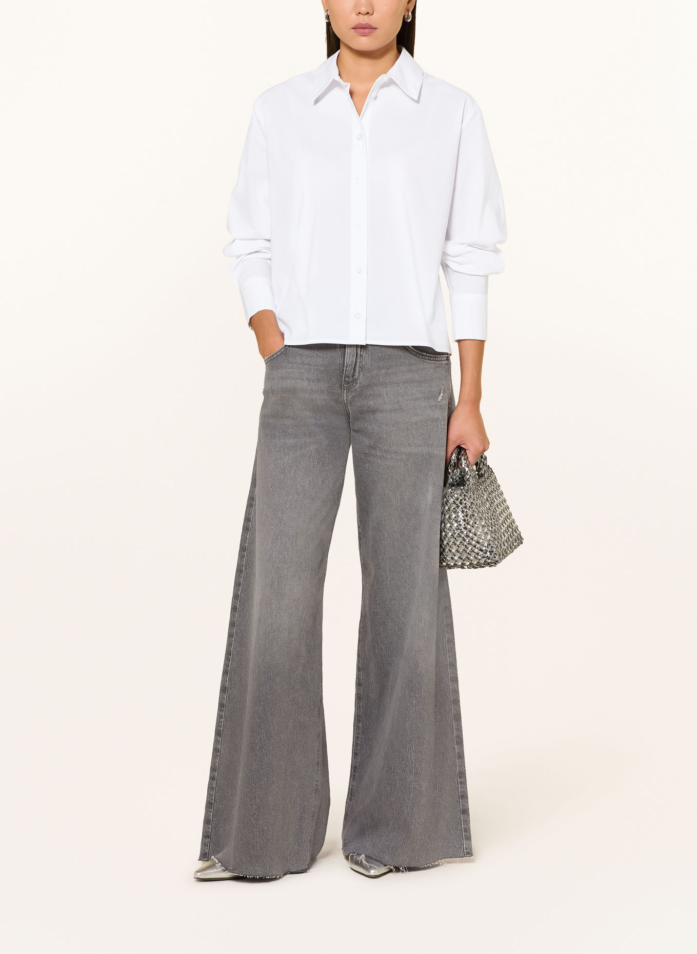 darling harbour Pleated shirt blouse: 1000 WEISS