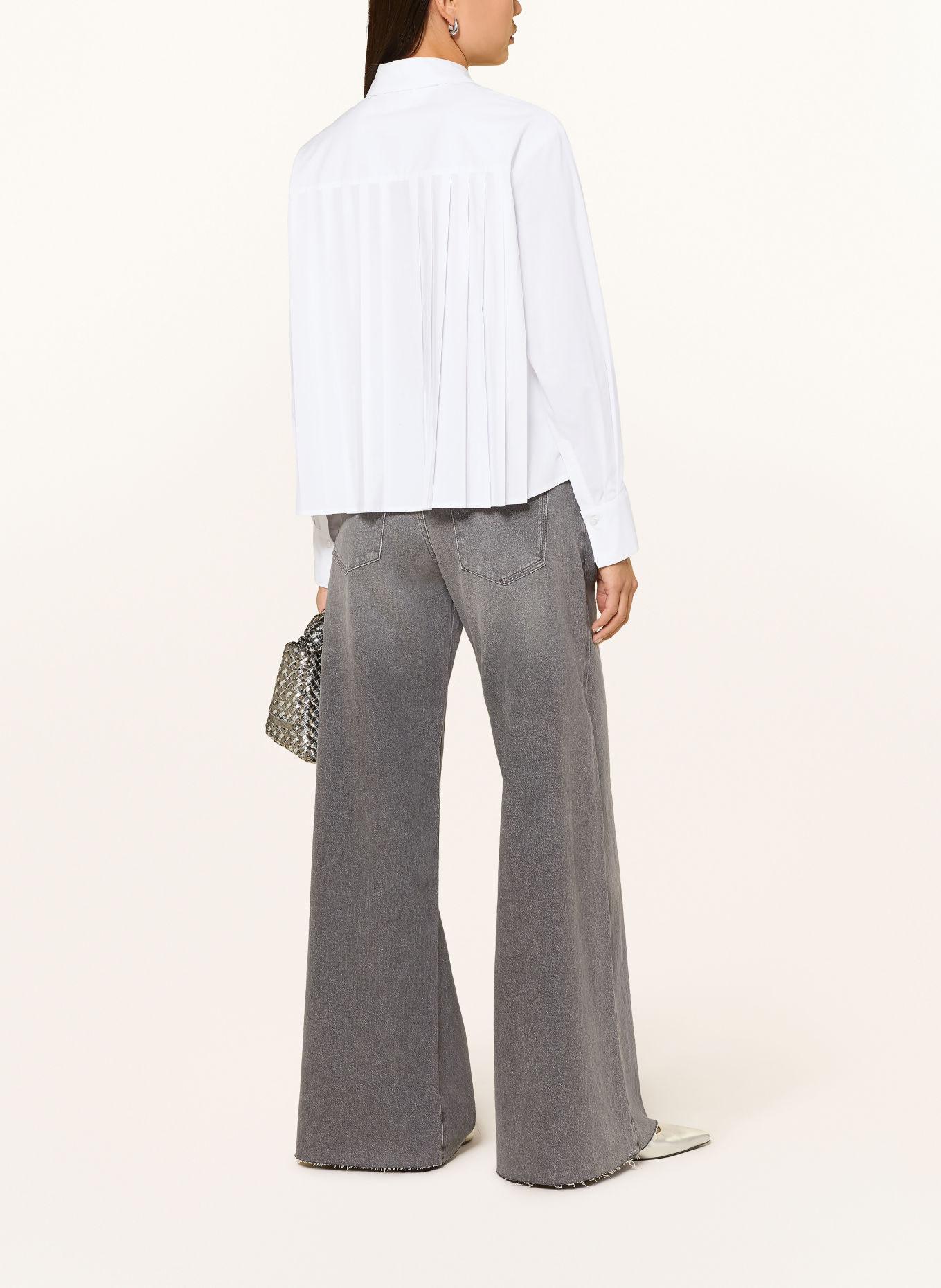 darling harbour Pleated shirt blouse: 1000 WEISS