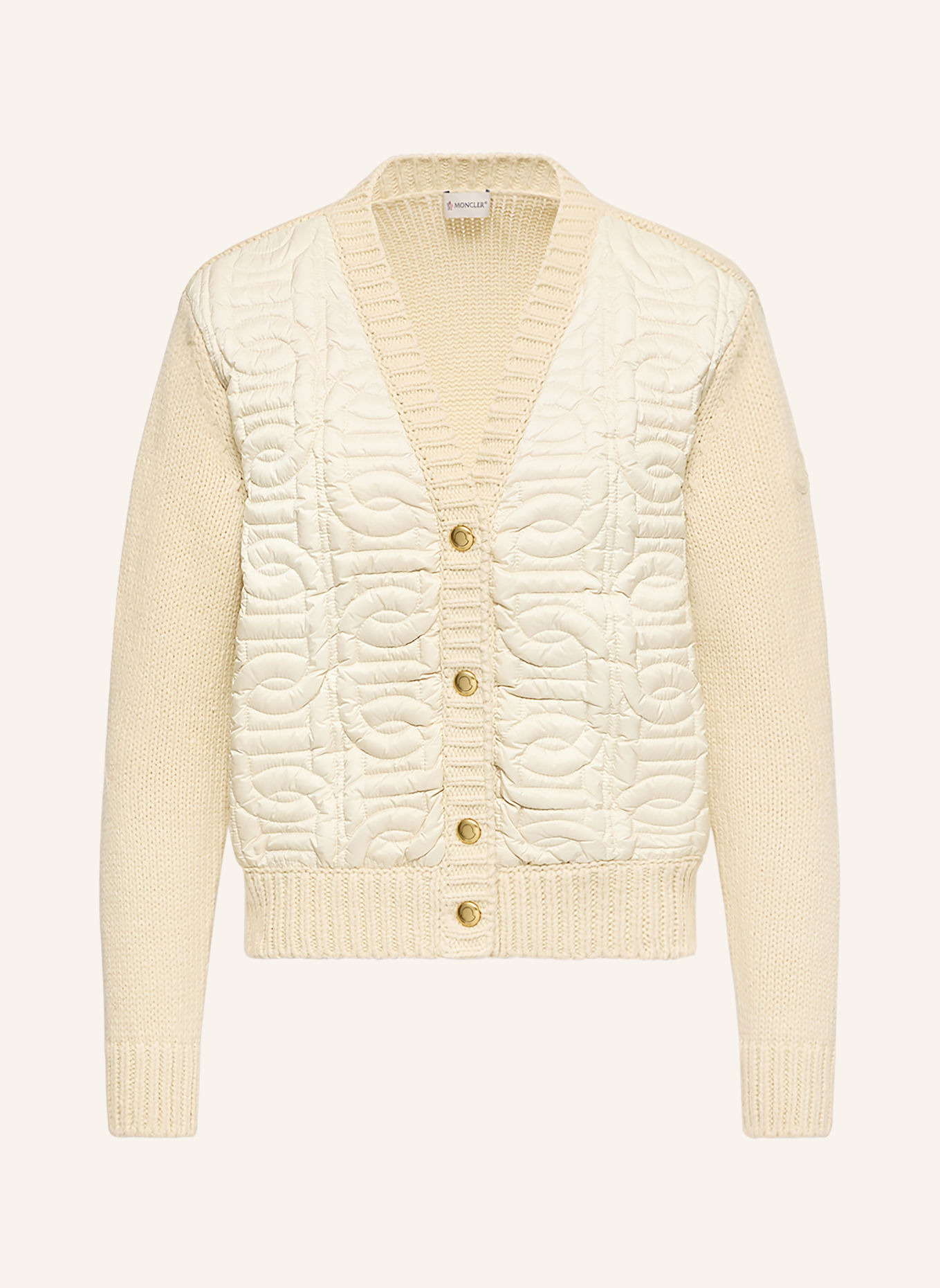 MONCLER Daunenjacke im Materialmix: BEIGE
