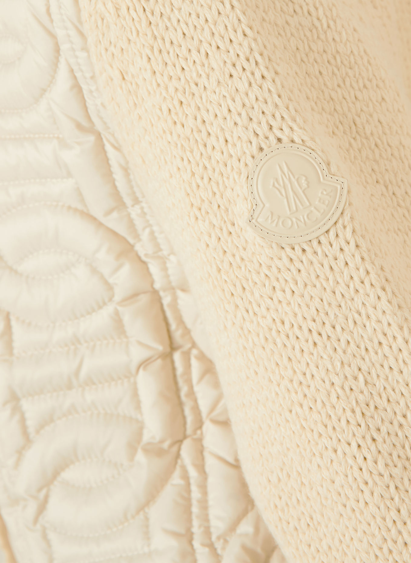 MONCLER Daunenjacke im Materialmix: BEIGE