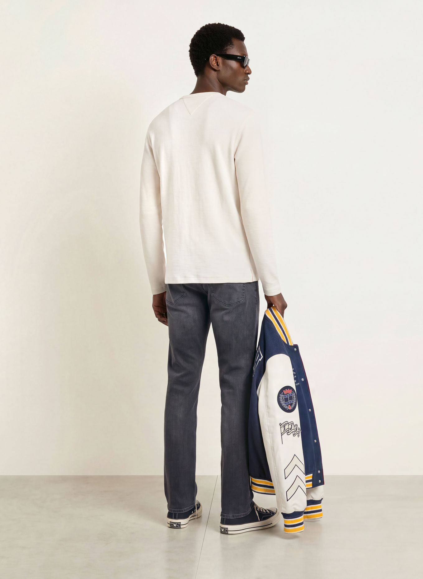 TOMMY JEANS Haut à manches longues: BLANC