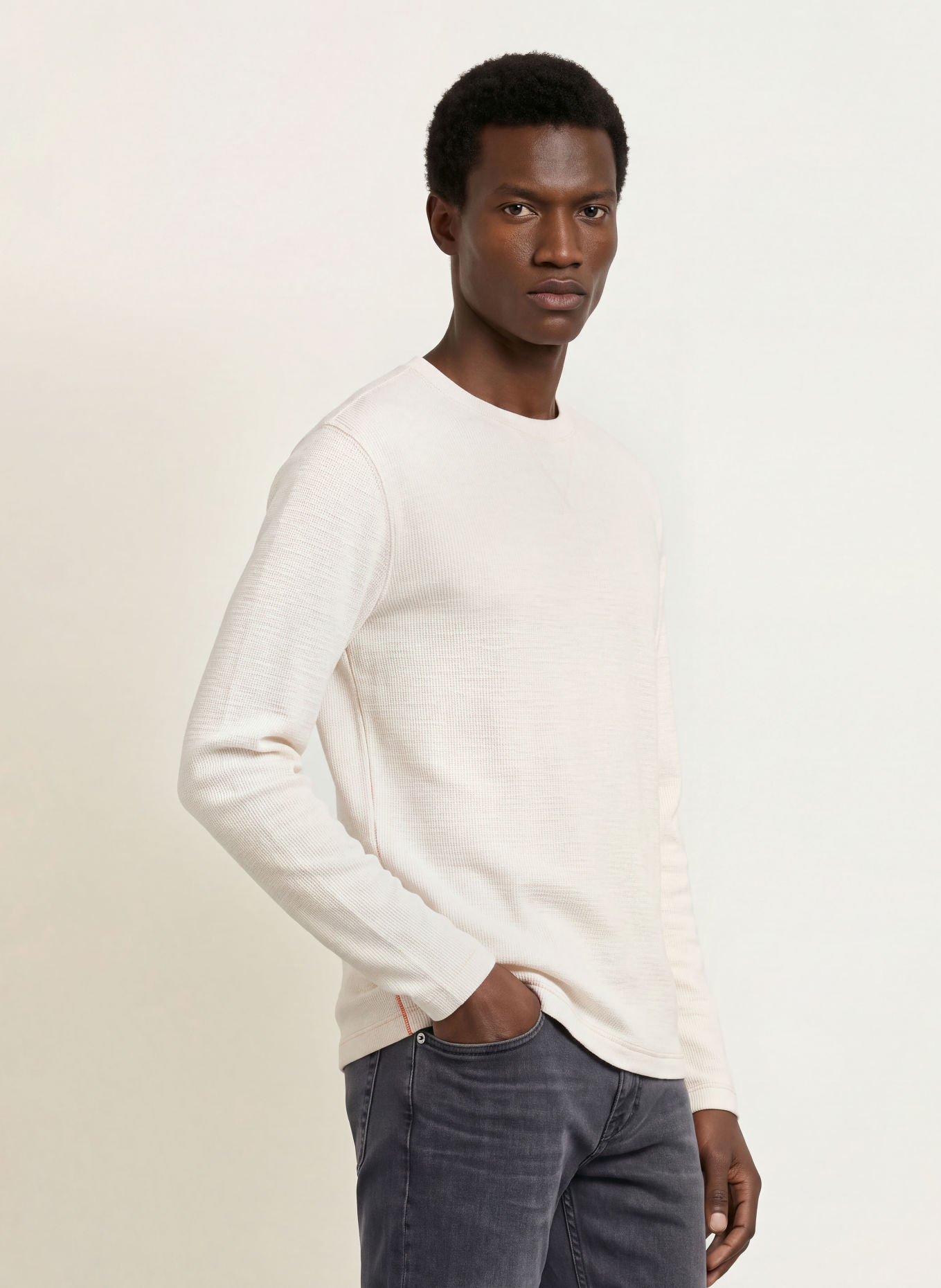 TOMMY JEANS Haut à manches longues: BLANC