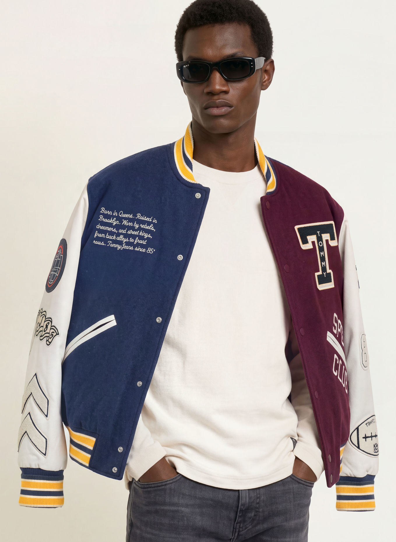 TOMMY JEANS Haut à manches longues: BLANC