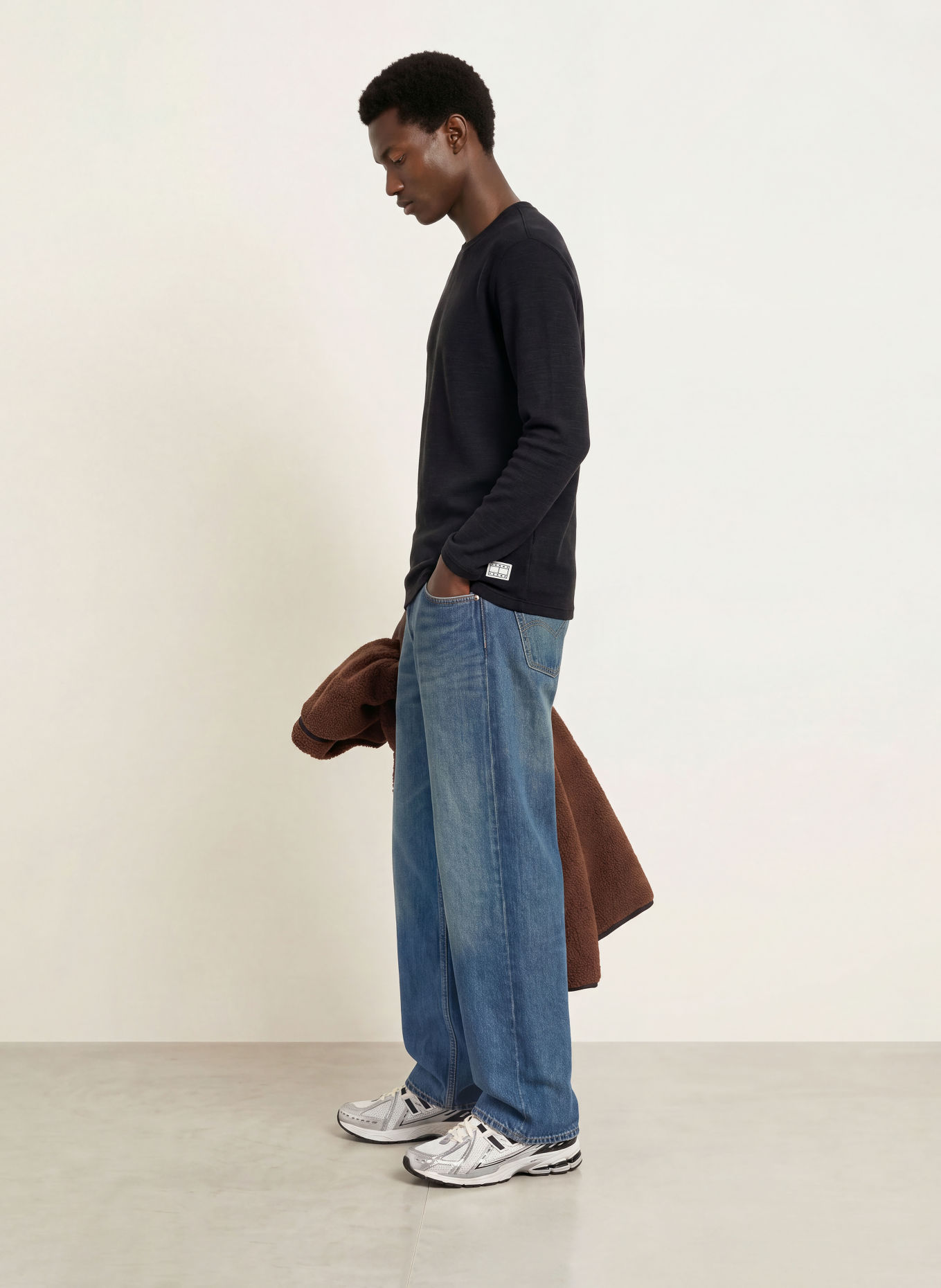 TOMMY JEANS Long-sleeve shirt: BLACK