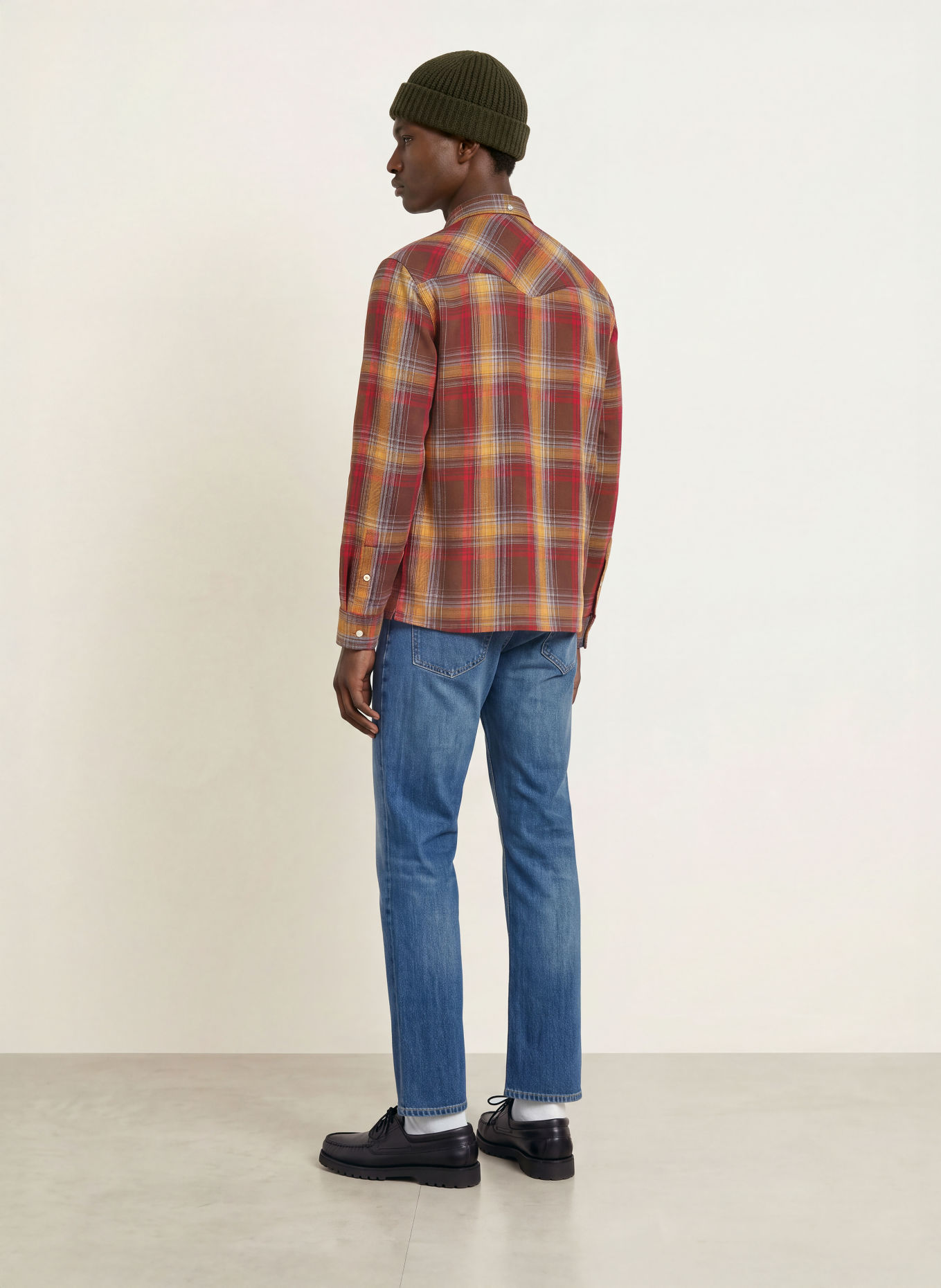 TOMMY JEANS Hemd Regular Fit: DUNKELBRAUN / DUNKELROT / DUNKELGELB
