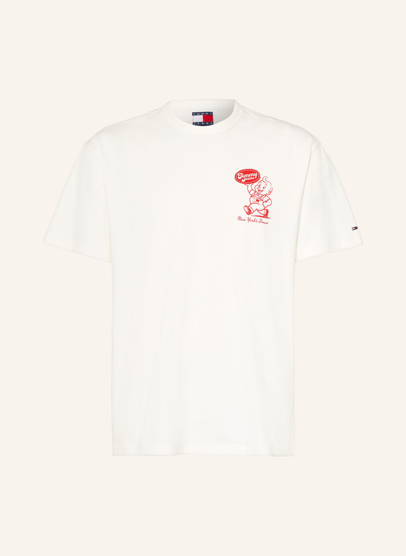 TOMMY JEANS T-shirt: WHITE / DARK RED