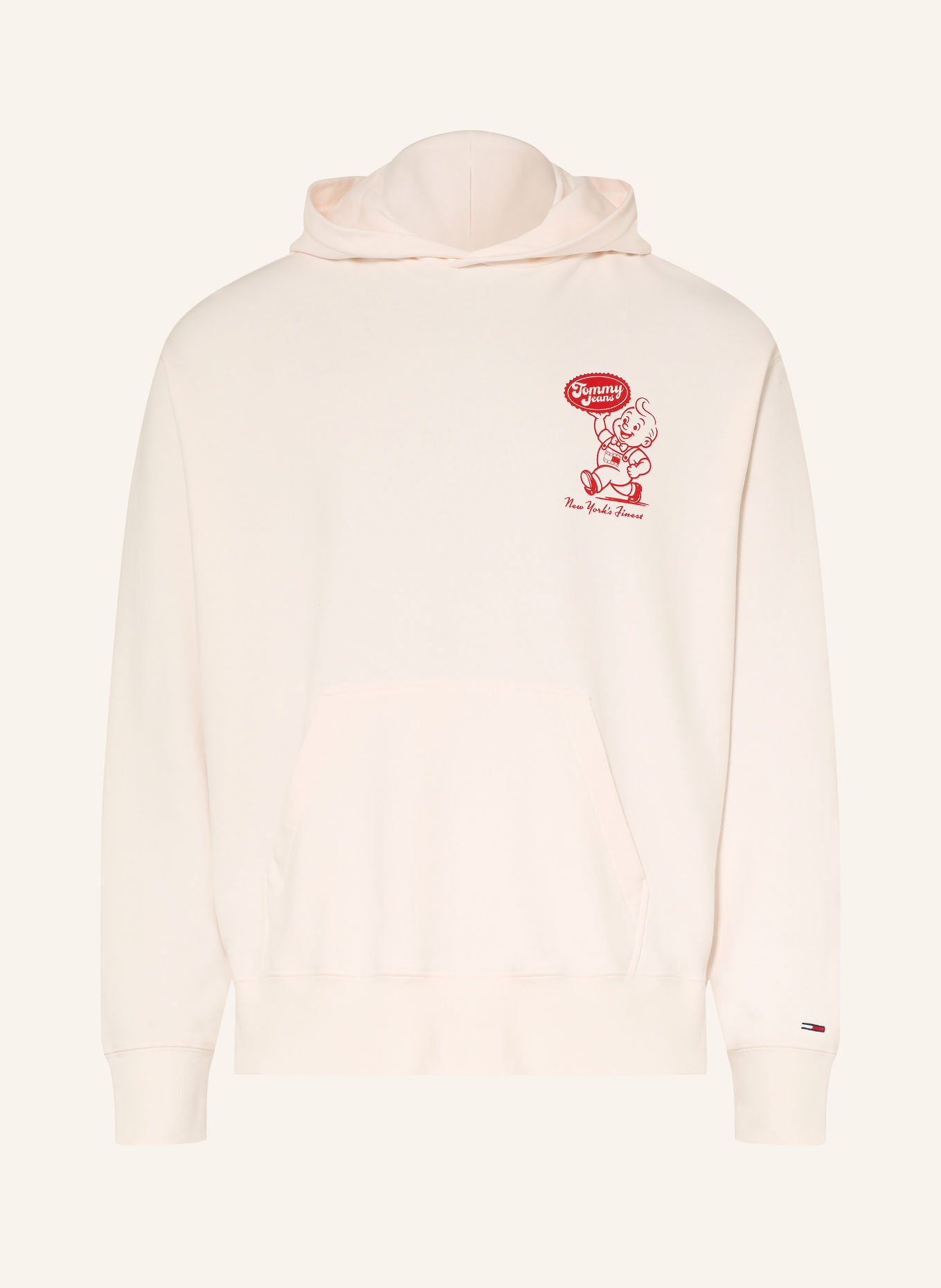 TOMMY JEANS Hoodie: CREAM / RED