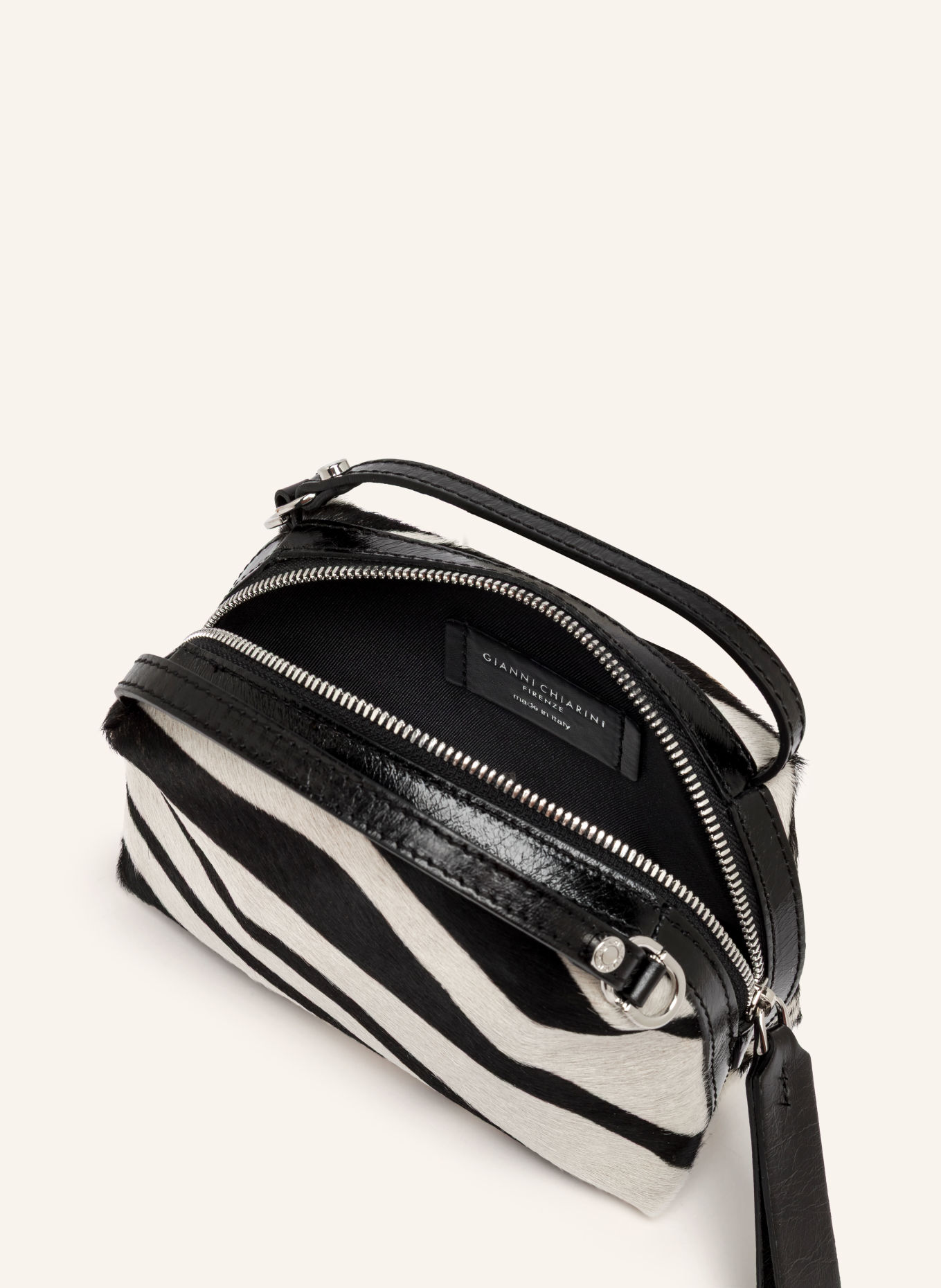 GIANNI CHIARINI Handtasche ALIFA MEDIUM: SCHWARZ / SILBER / WEISS