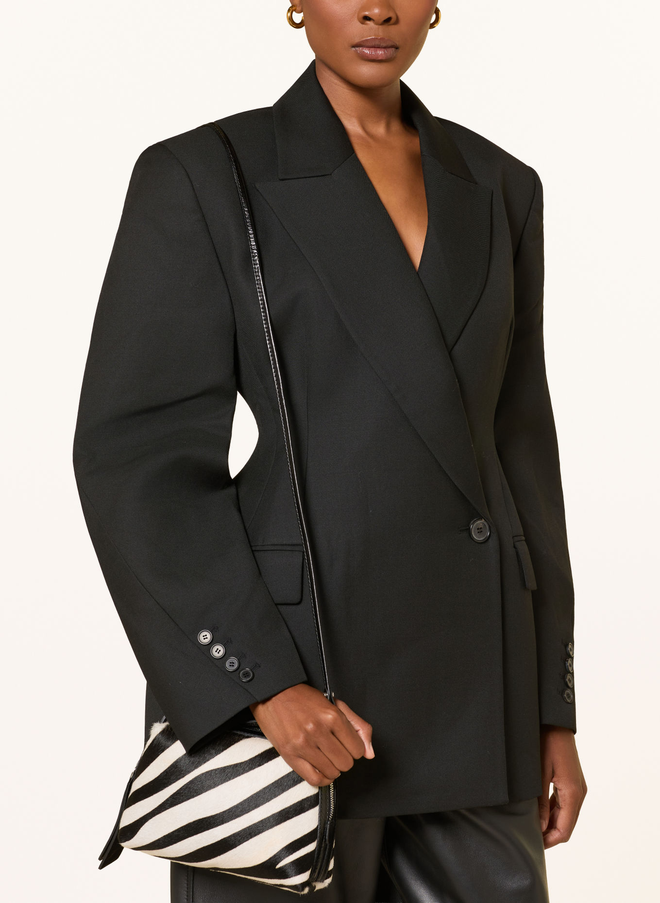 GIANNI CHIARINI ALIFA MEDIUM Handbag: BLACK / SILVER / WHITE