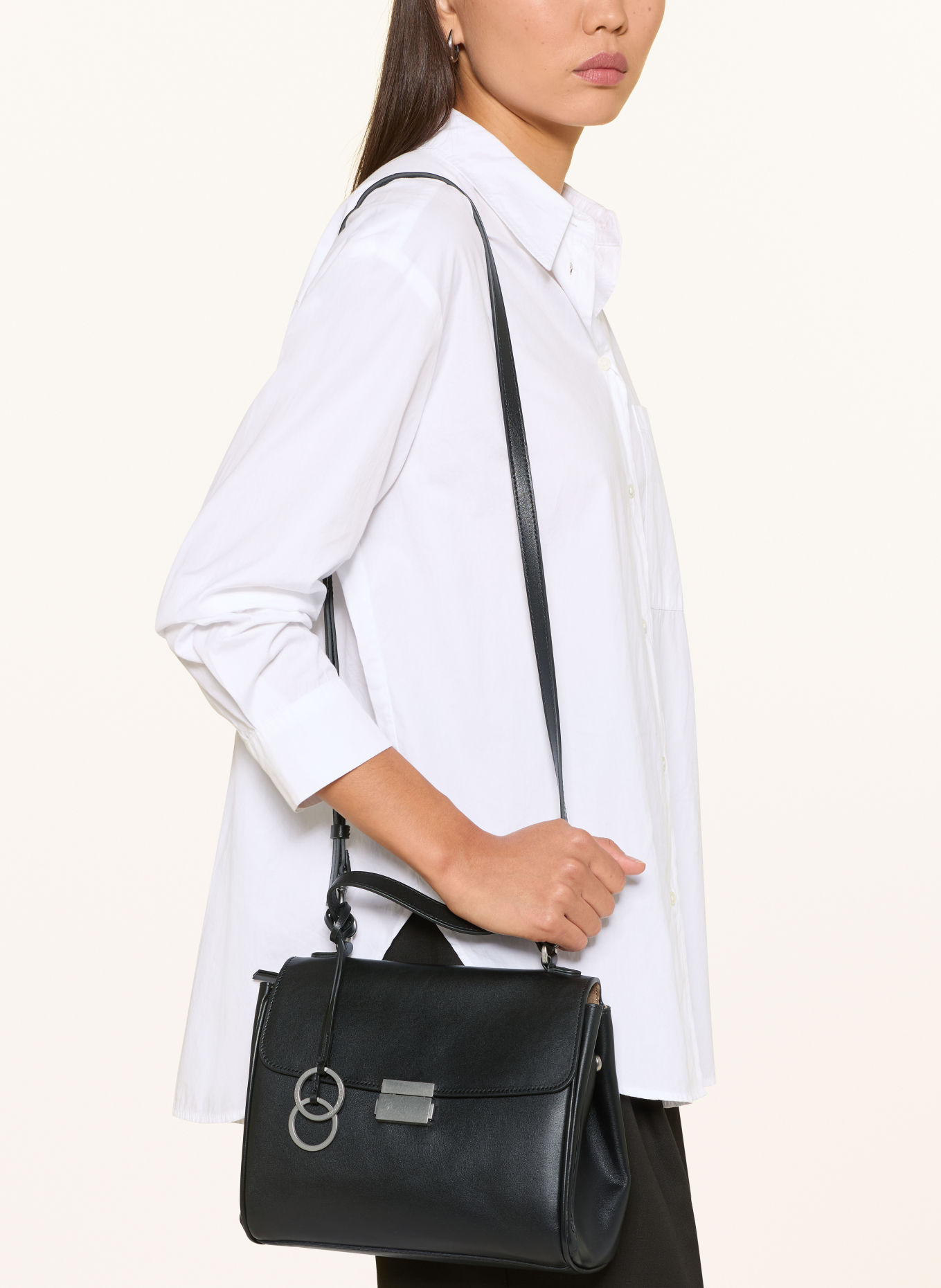 Marc O'Polo Handtasche: SCHWARZ / SILBER