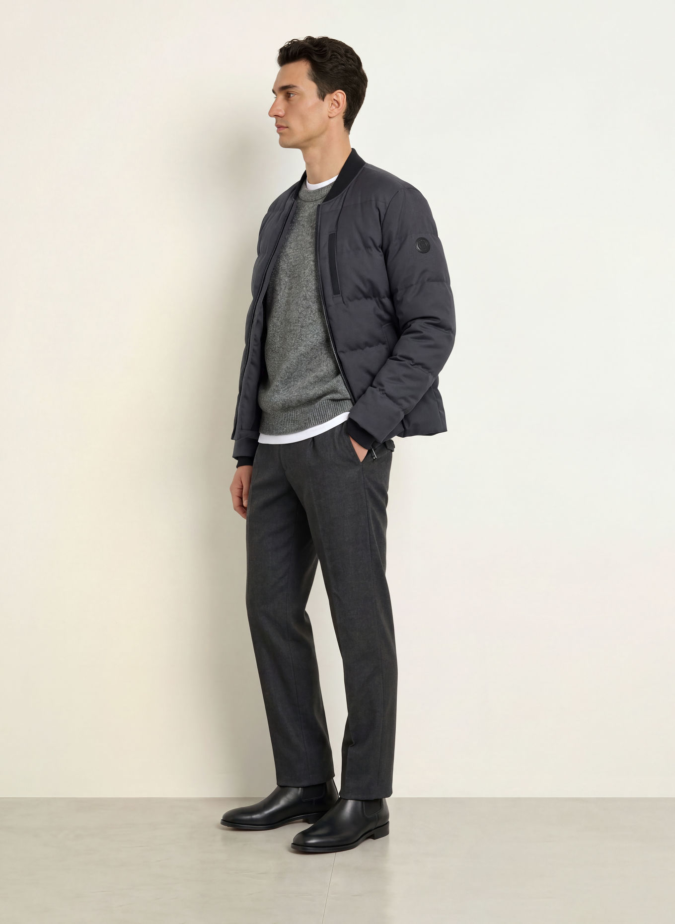 TIGER OF SWEDEN JOSSU Down Jacket: DARK GRAY / BLACK