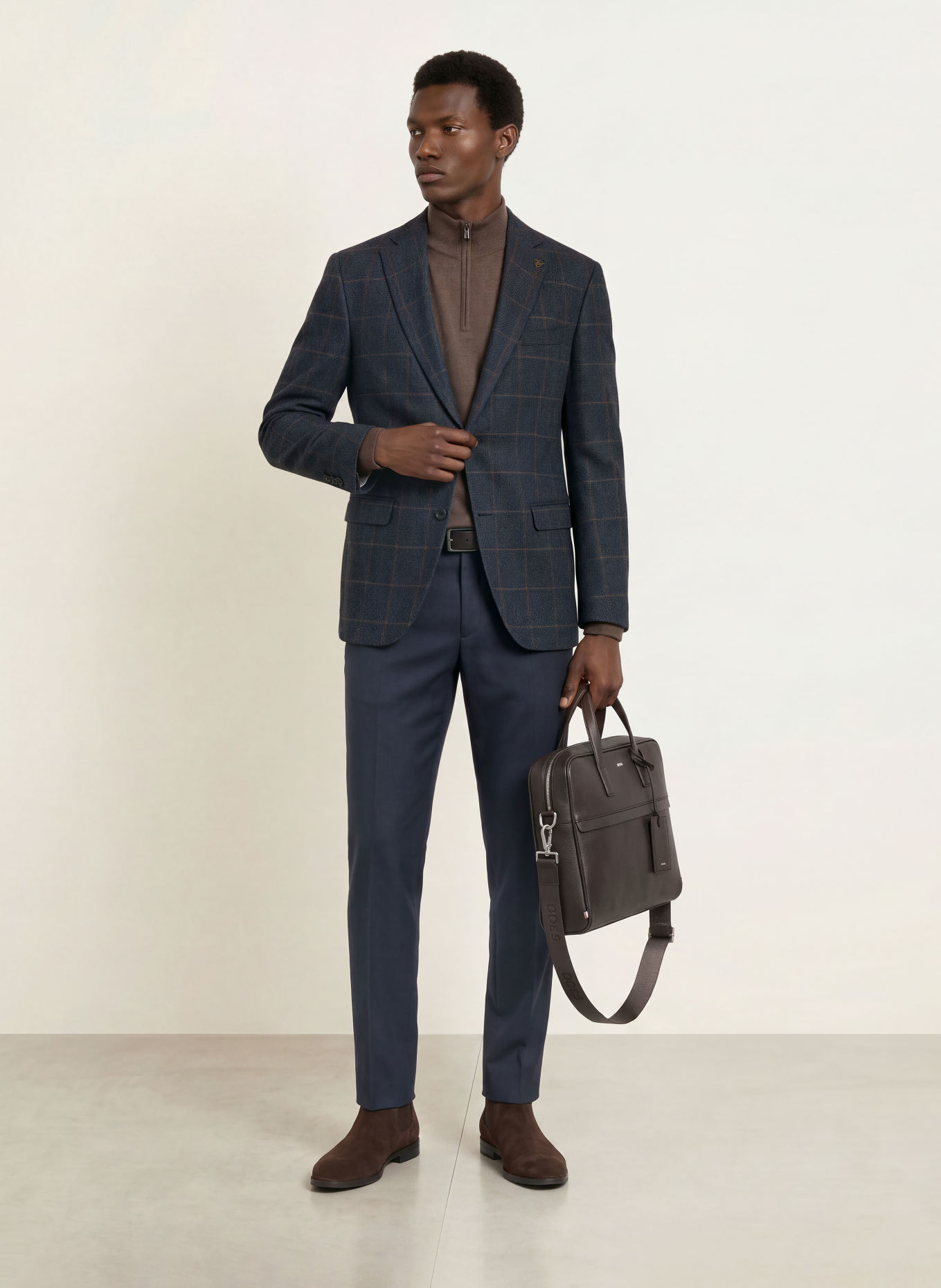 ROY ROBSON Sakko Regular Fit: DUNKELBLAU / DUNKELORANGE / BLAU