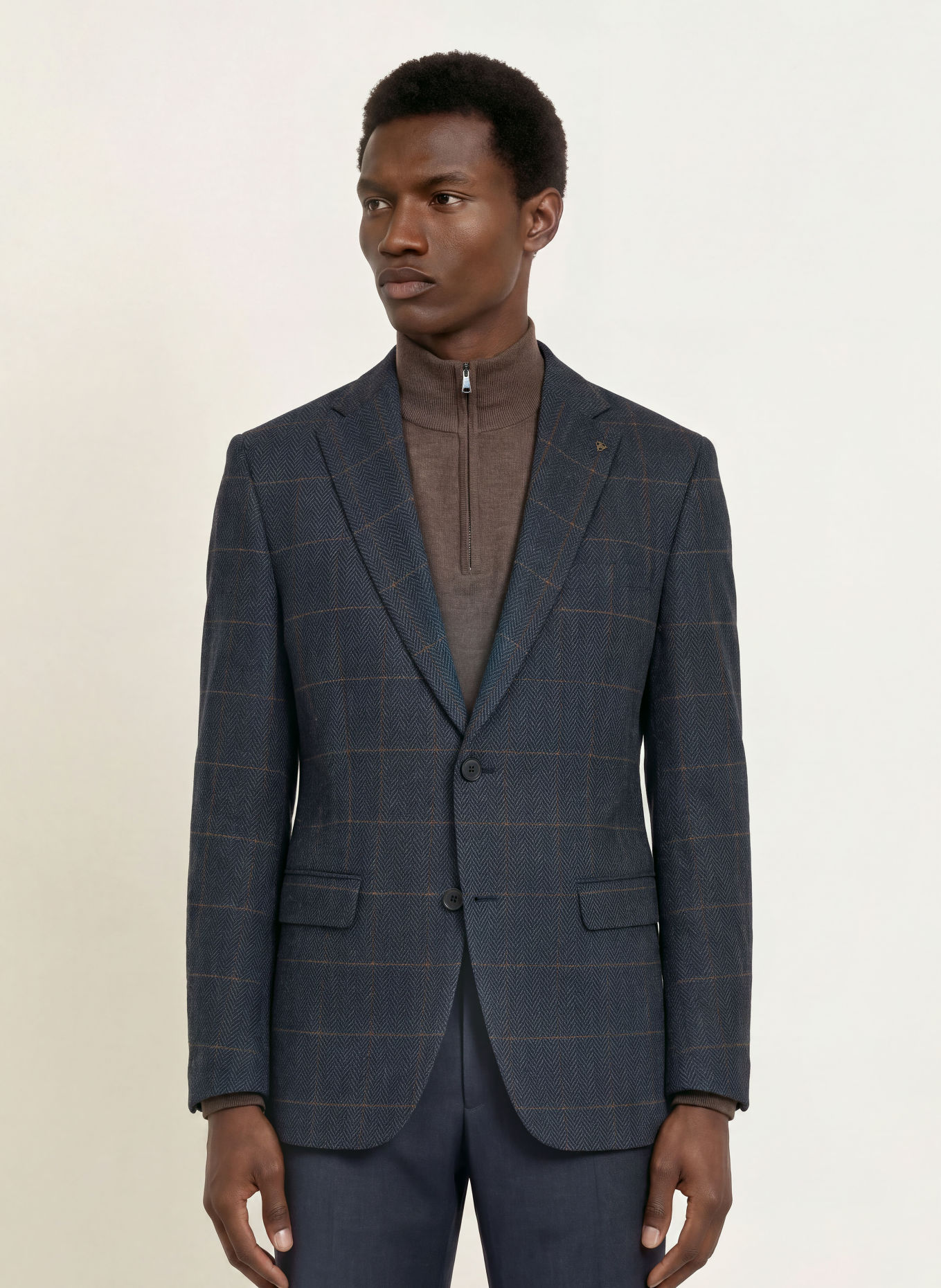 ROY ROBSON Sakko Regular Fit: DUNKELBLAU / DUNKELORANGE / BLAU