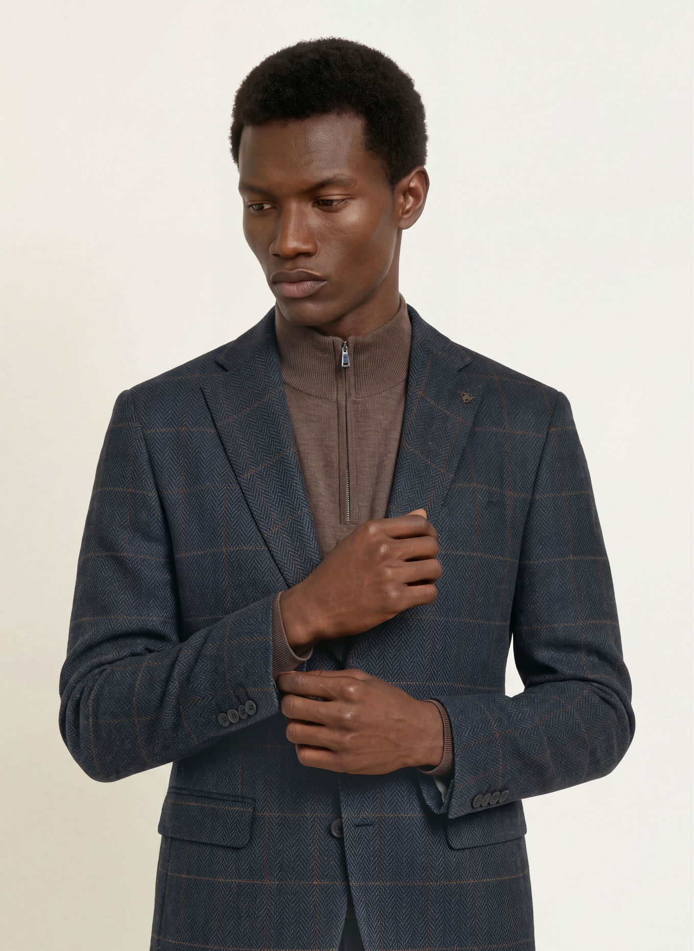 ROY ROBSON Sakko Regular Fit: DUNKELBLAU / DUNKELORANGE / BLAU