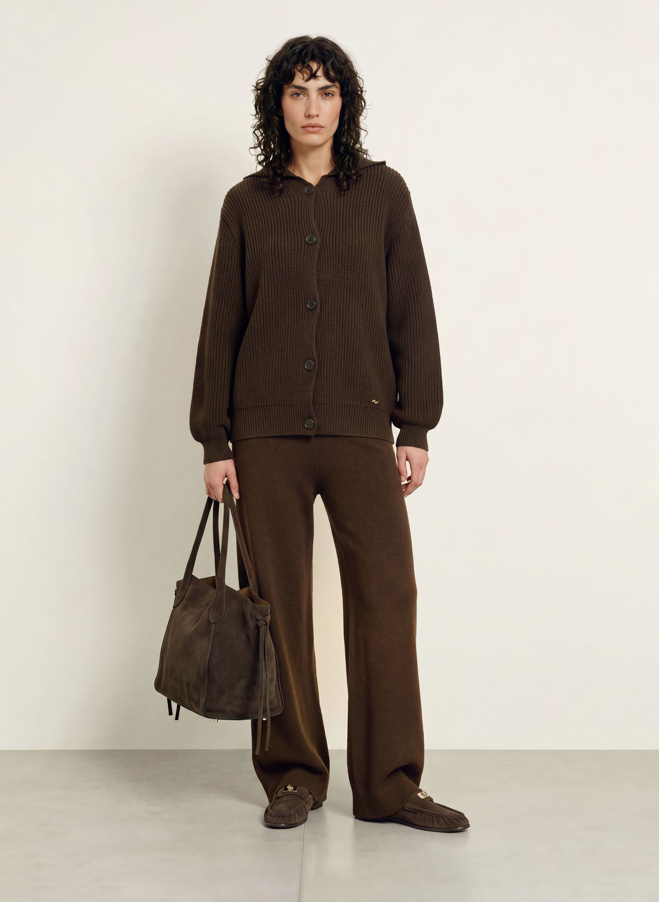 LEZU Cardigan TULU: MØRKEBRUN