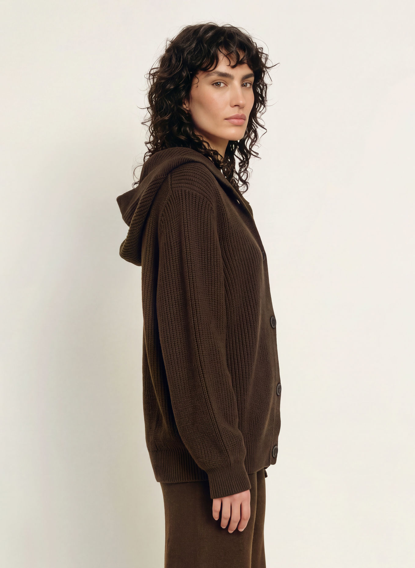 LEZU Cardigan TULU: MØRKEBRUN