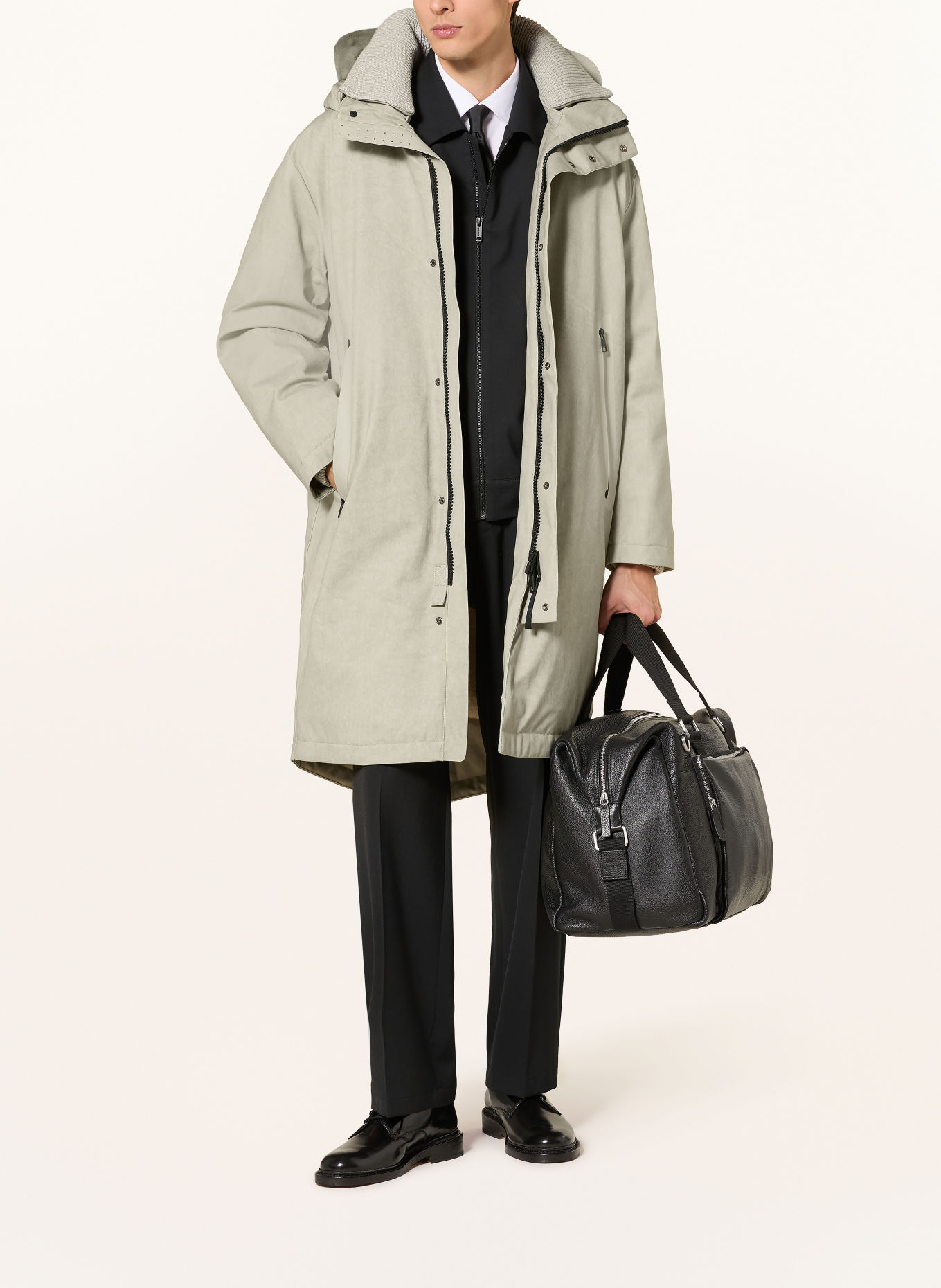 STRELLSON Parka met afneembare capuchon: LICHTGRIJS
