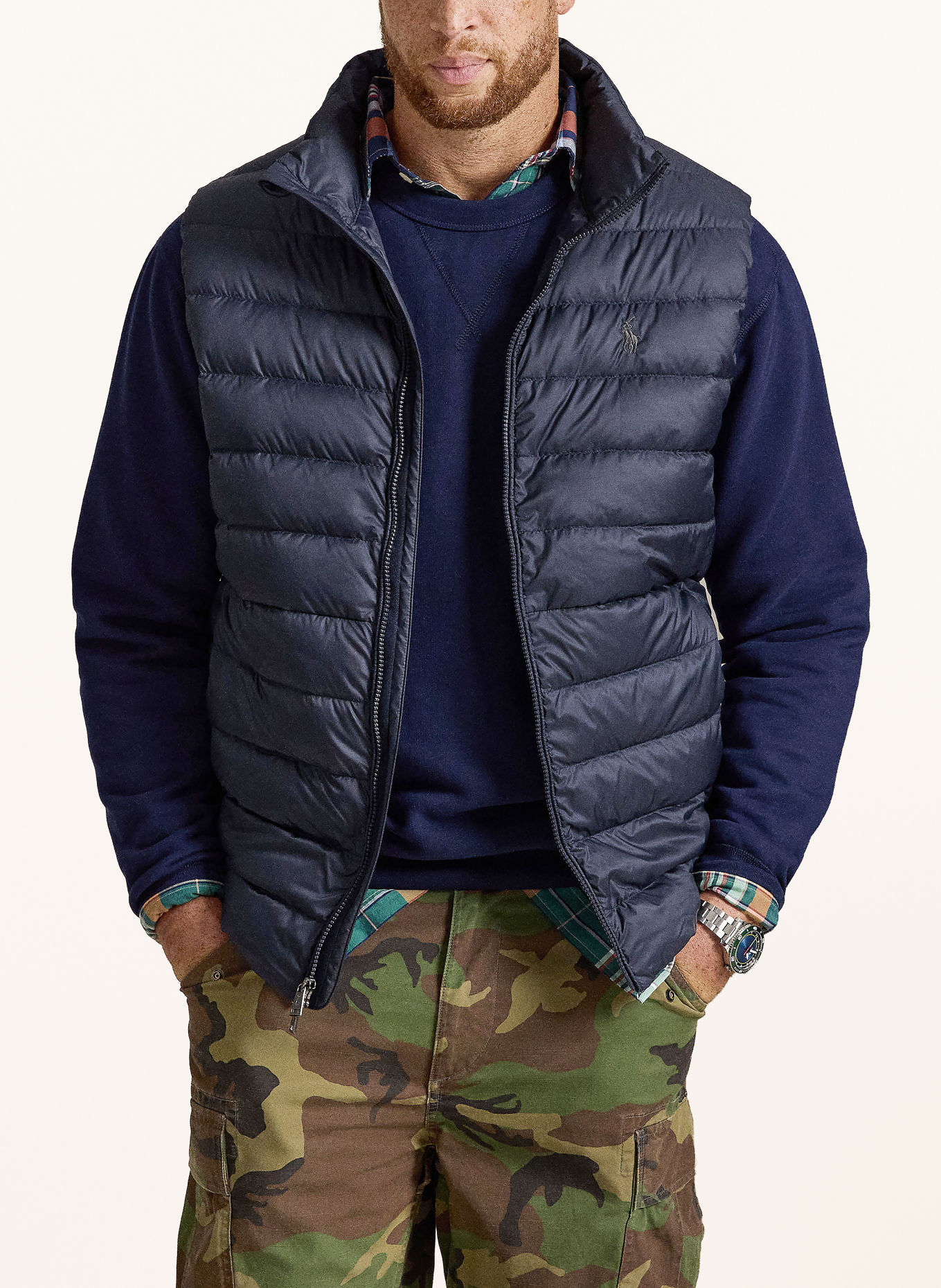 POLO RALPH LAUREN Big & Tall Donzen bodywarmer: DONKERBLAUW