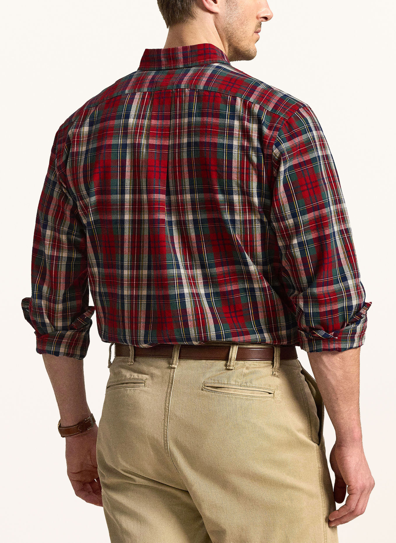 POLO RALPH LAUREN Big & Tall Oxfordská košile Comfort Fit: TMAVĚ ZELENÁ / TMAVĚ ČERVENÁ / TMAVĚ MODRÁ