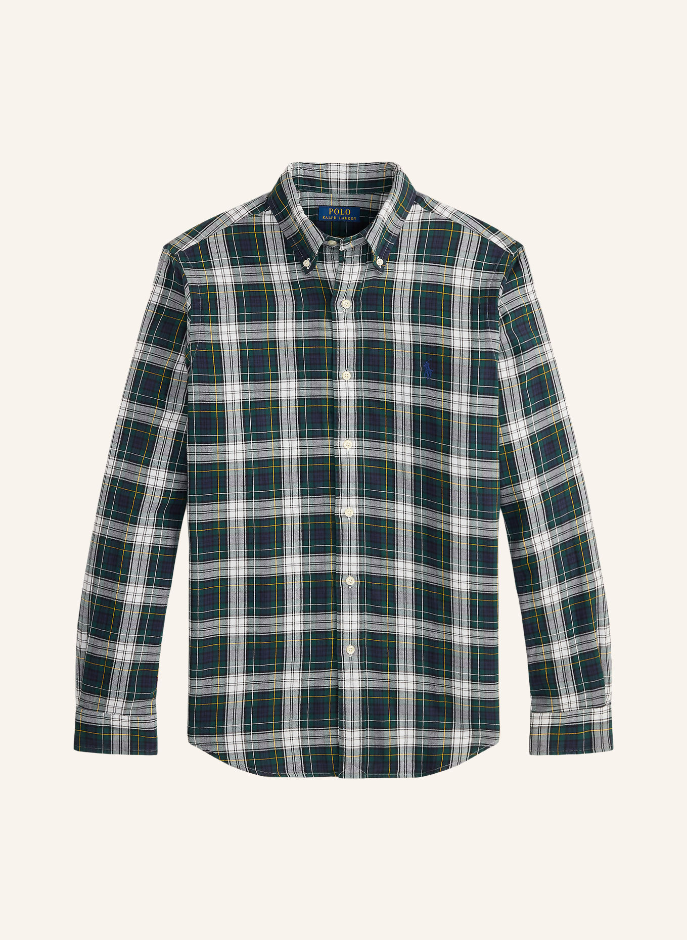 POLO RALPH LAUREN Oxford-overhemd Custom Fit: DONKERGROEN / DONKERBLAUW / WIT