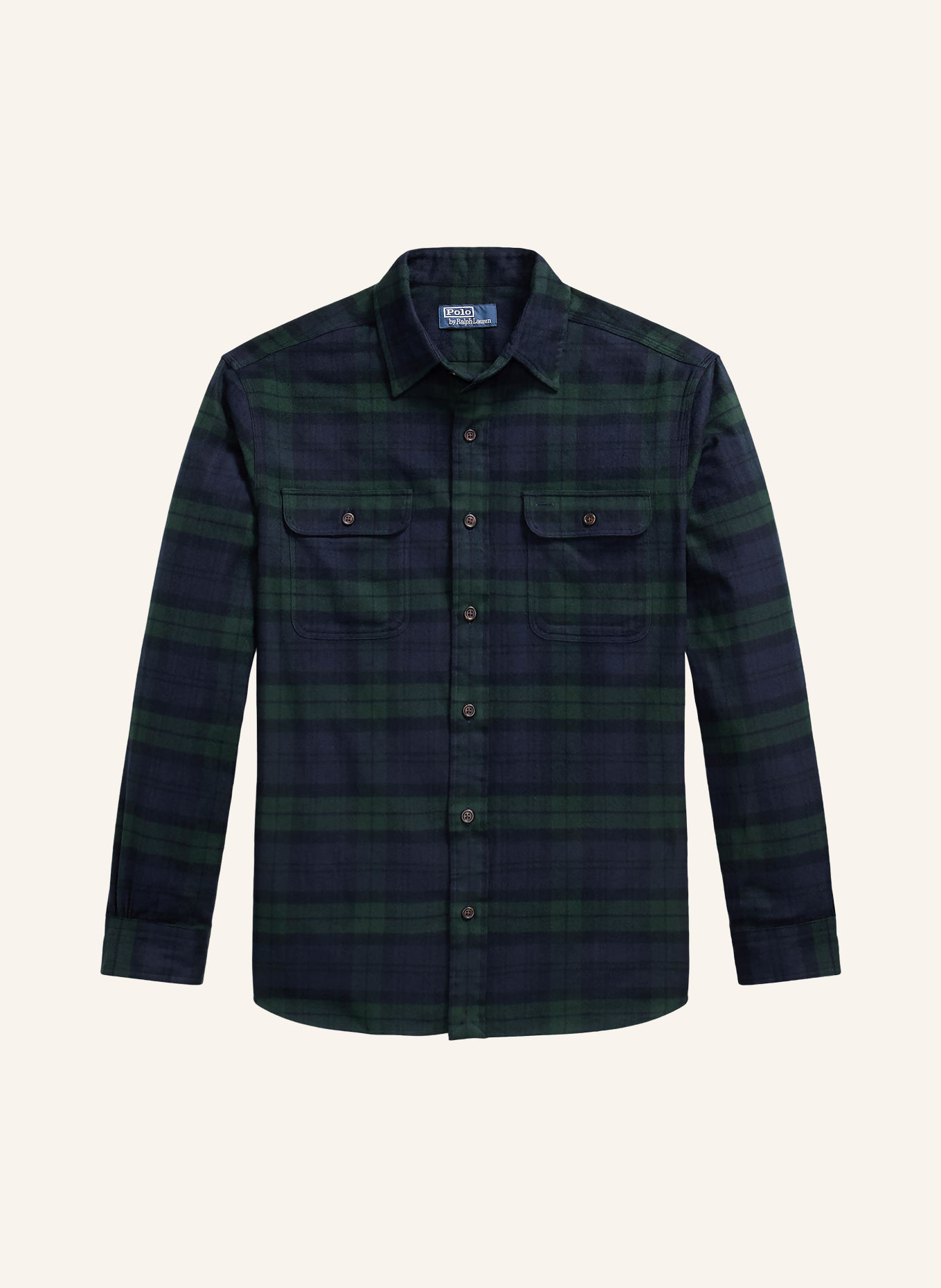 POLO RALPH LAUREN Cămașă din flanelă, croială clasică: VERDE ÎNCHIS / ALBASTRU ÎNCHIS