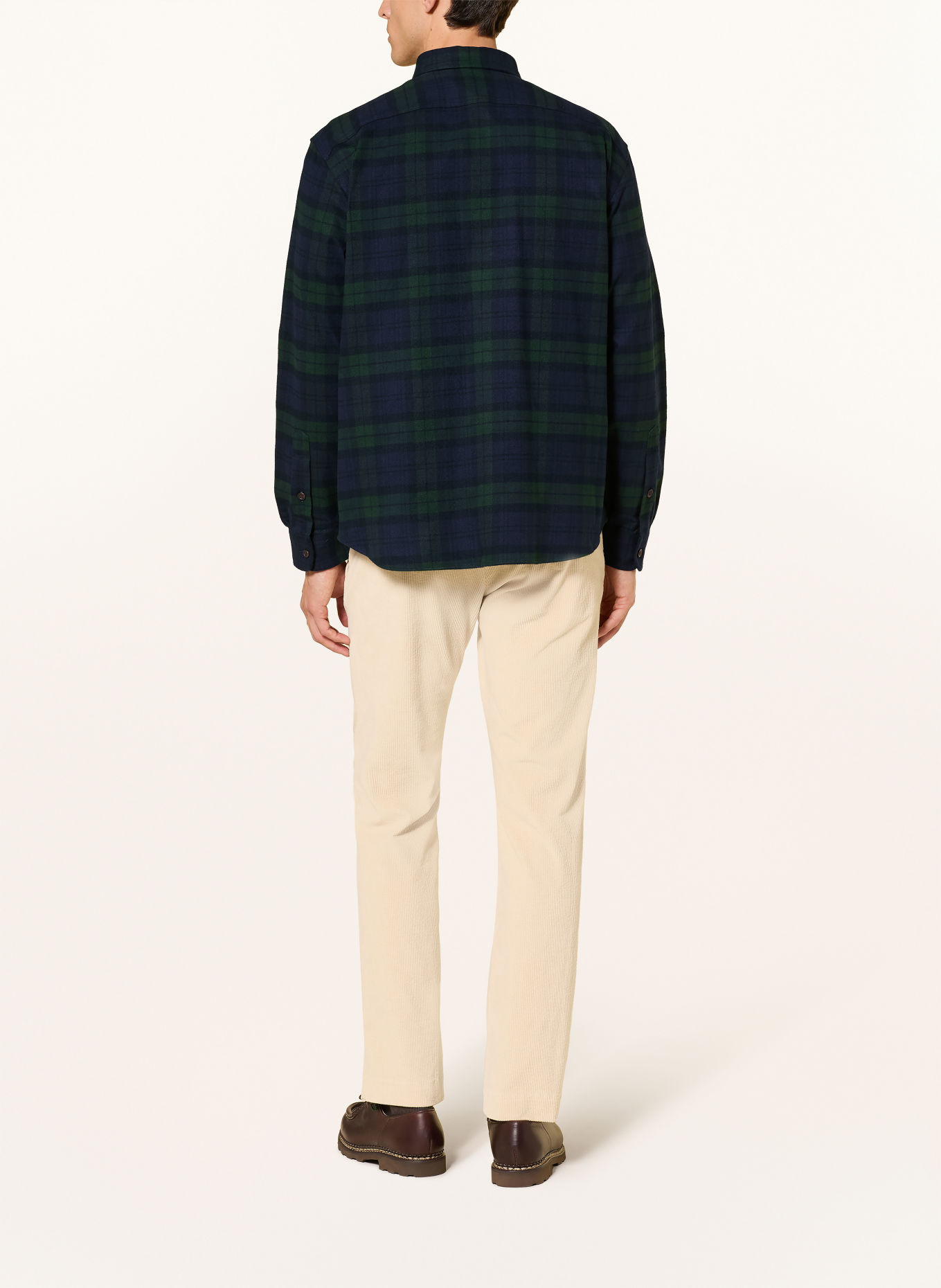 POLO RALPH LAUREN Cămașă din flanelă, croială clasică: VERDE ÎNCHIS / ALBASTRU ÎNCHIS